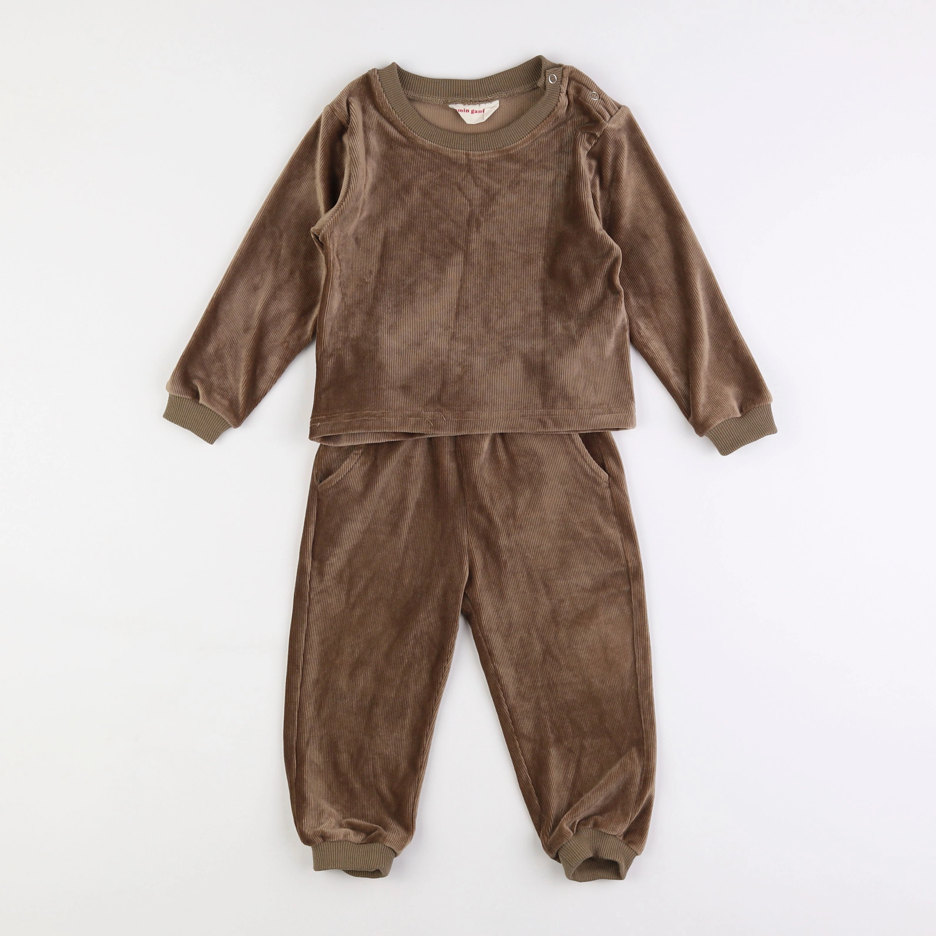 Gamin gamine - ensemble marron - 12/18 mois