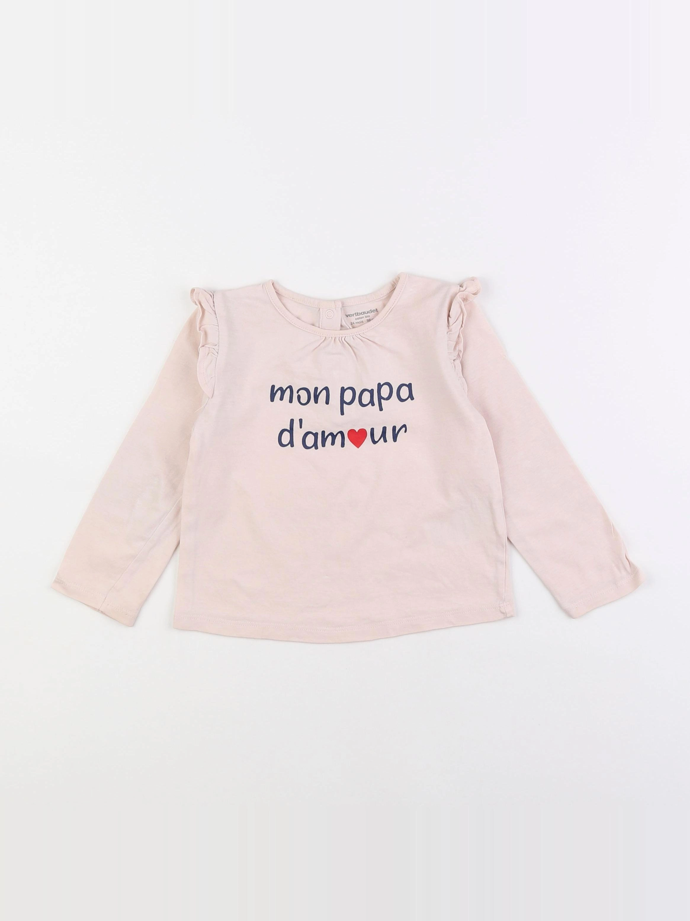 Vertbaudet - tee-shirt rose - 2 ans
