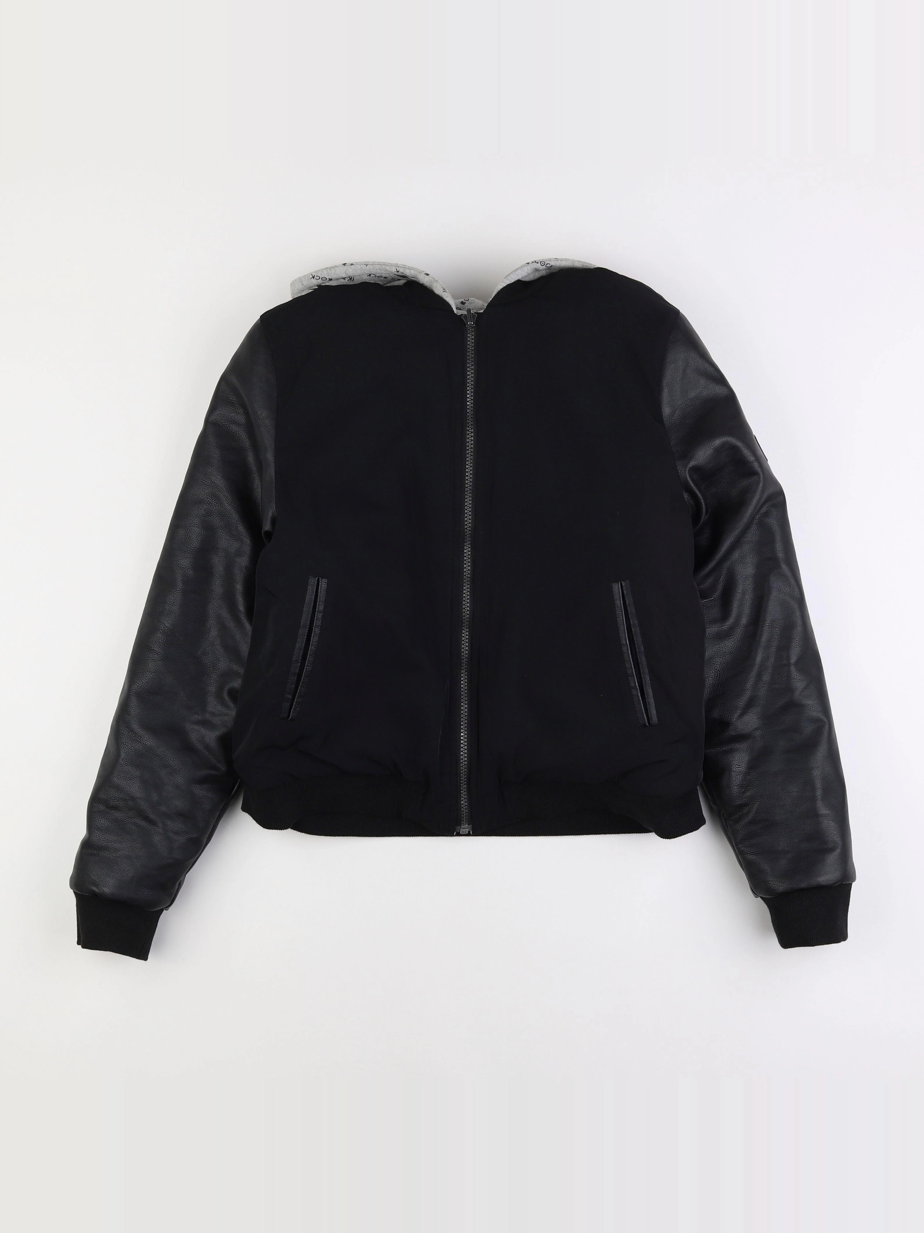 IKKS - veste simili cuir réversible, doublé noir - 14 ans