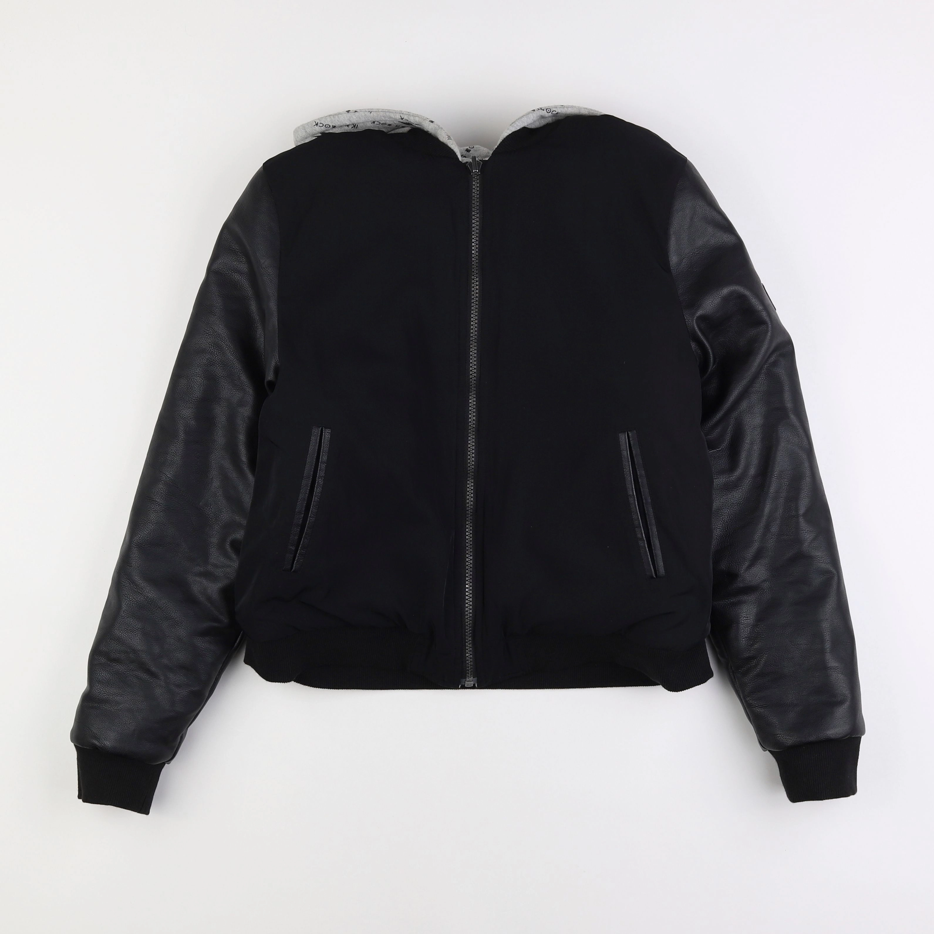 IKKS - veste simili cuir réversible, doublé noir - 14 ans