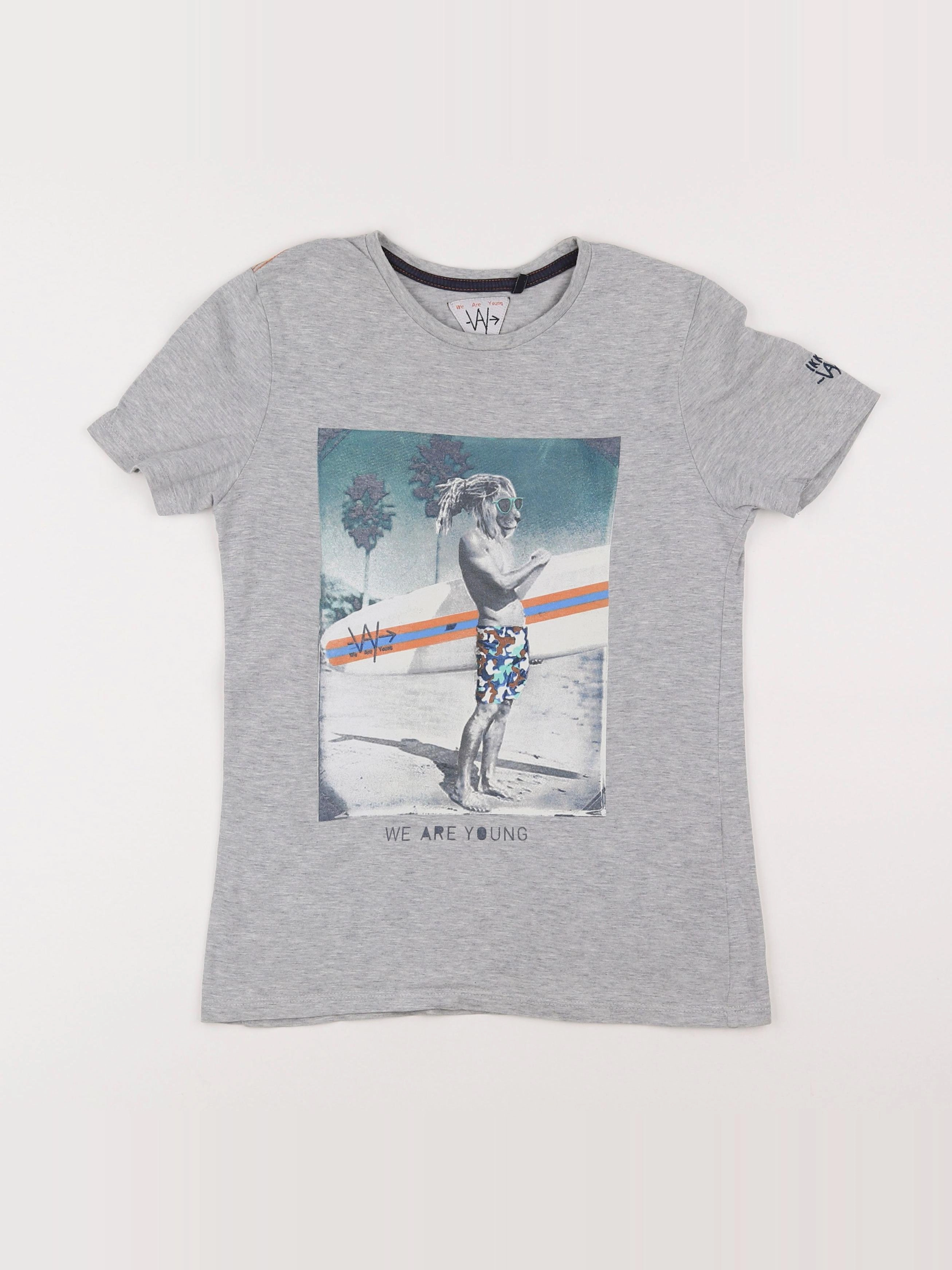 IKKS - tee-shirt gris - 10 ans