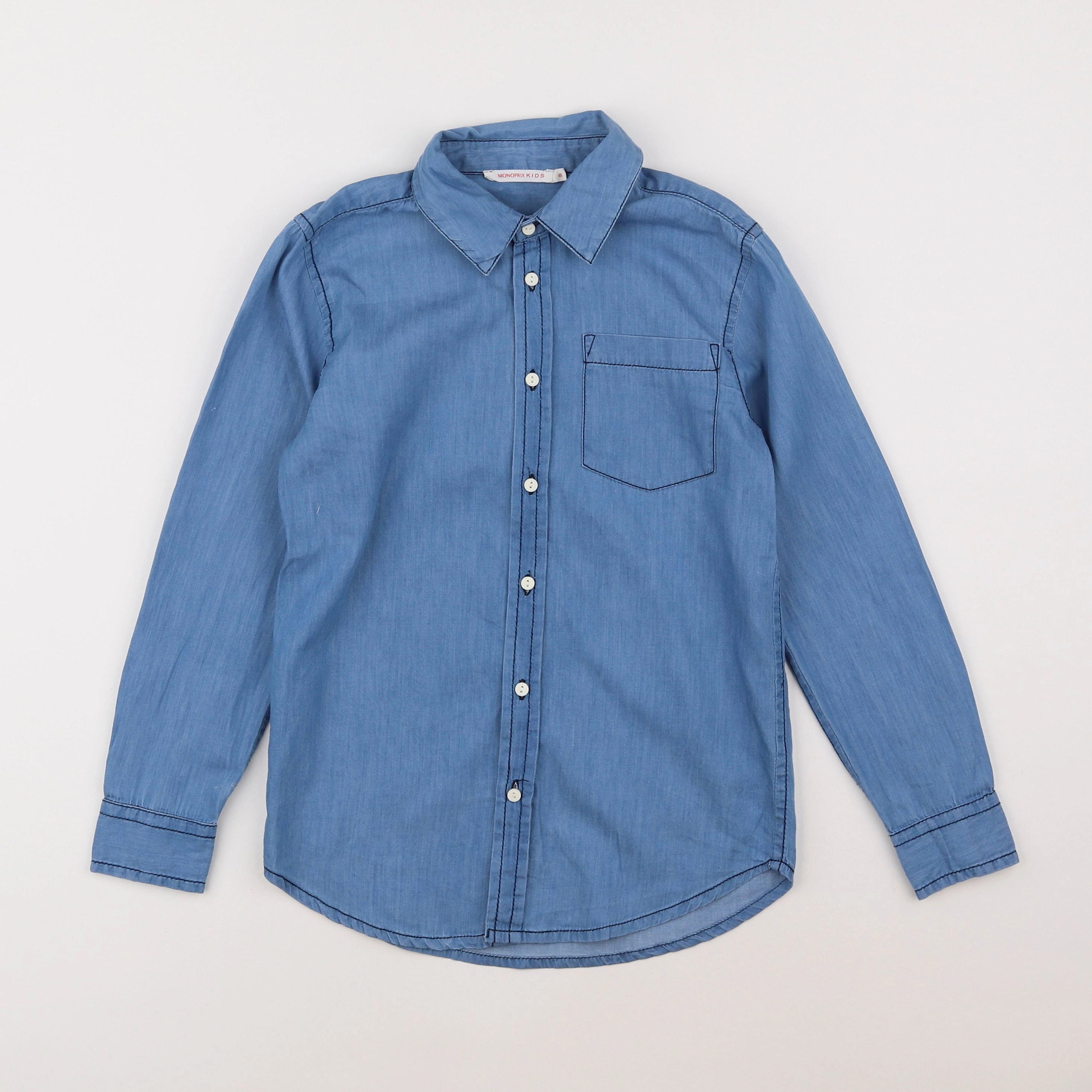 Monoprix - chemise bleu - 8 ans