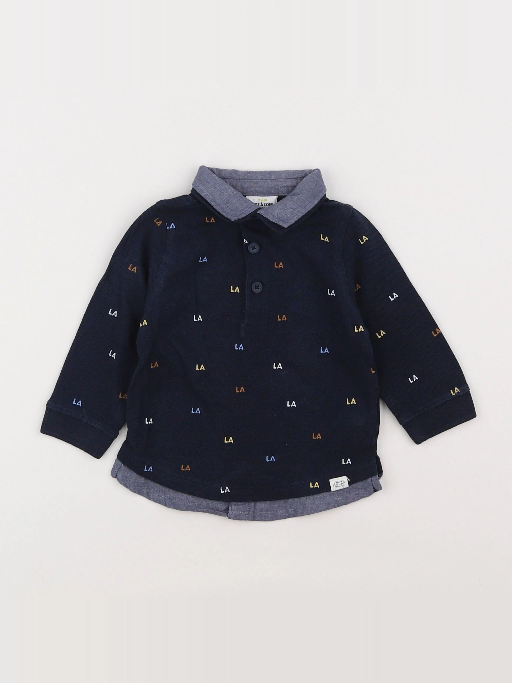 Tape à l'oeil - polo bleu - 6 mois