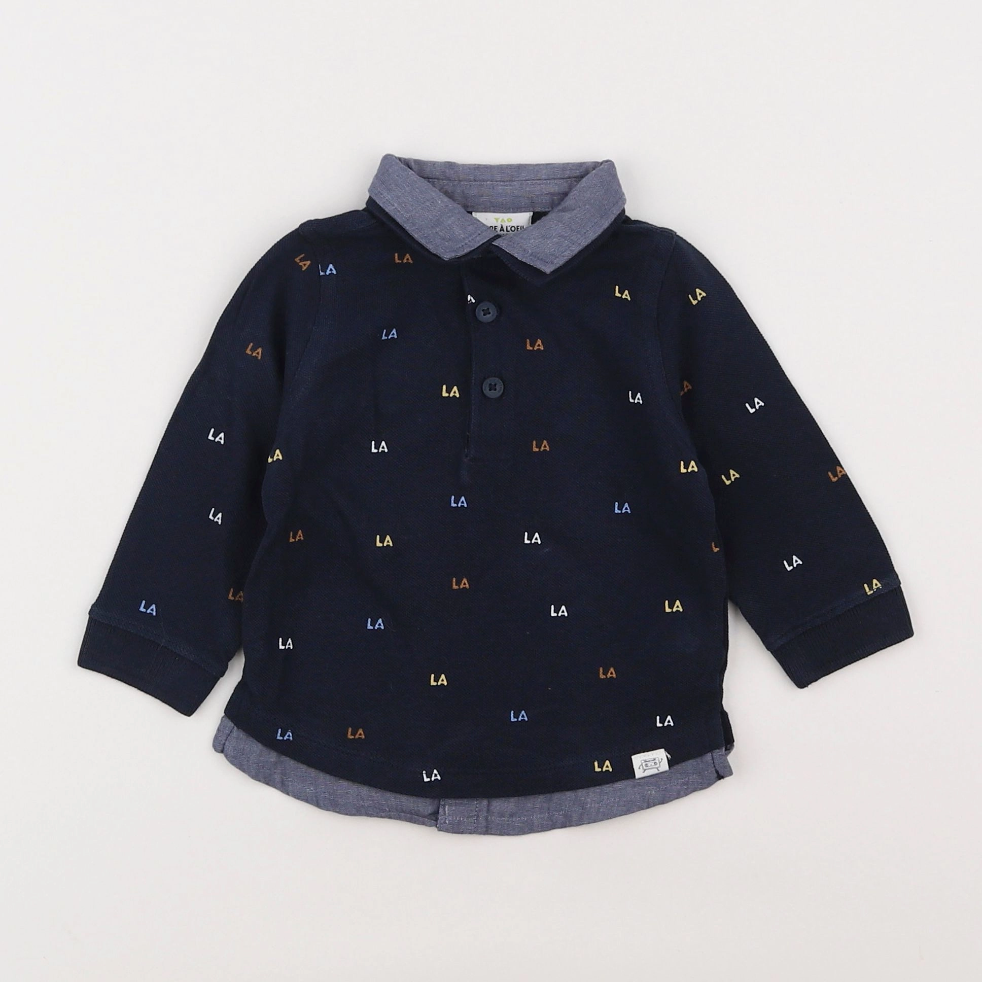 Tape à l'oeil - polo bleu - 6 mois