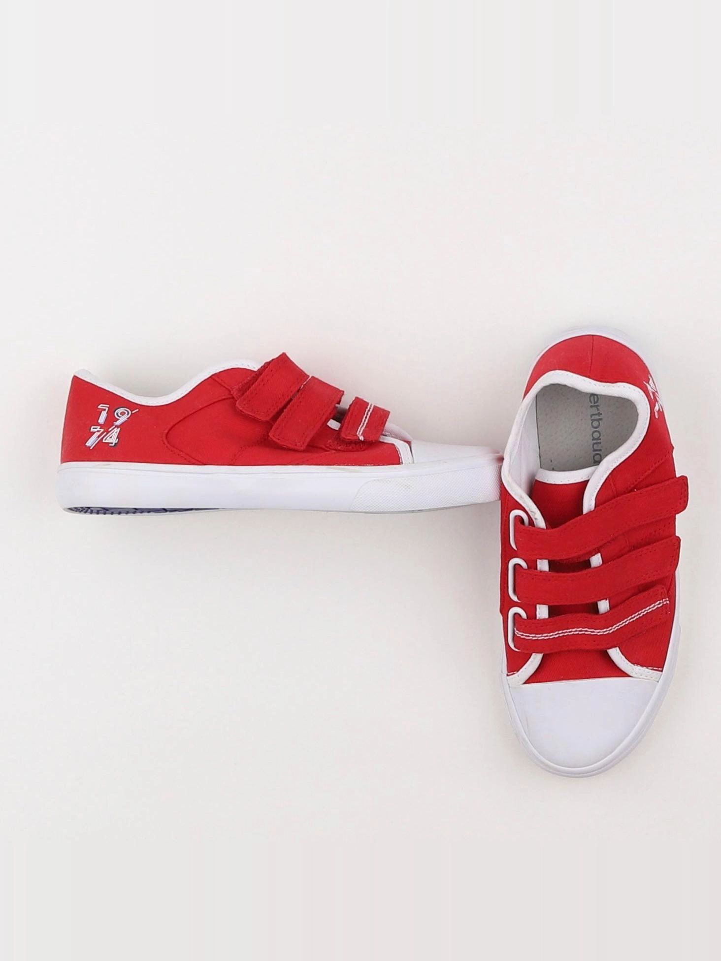 Vertbaudet - tennis à scratch/ lacets rouge - pointure 33