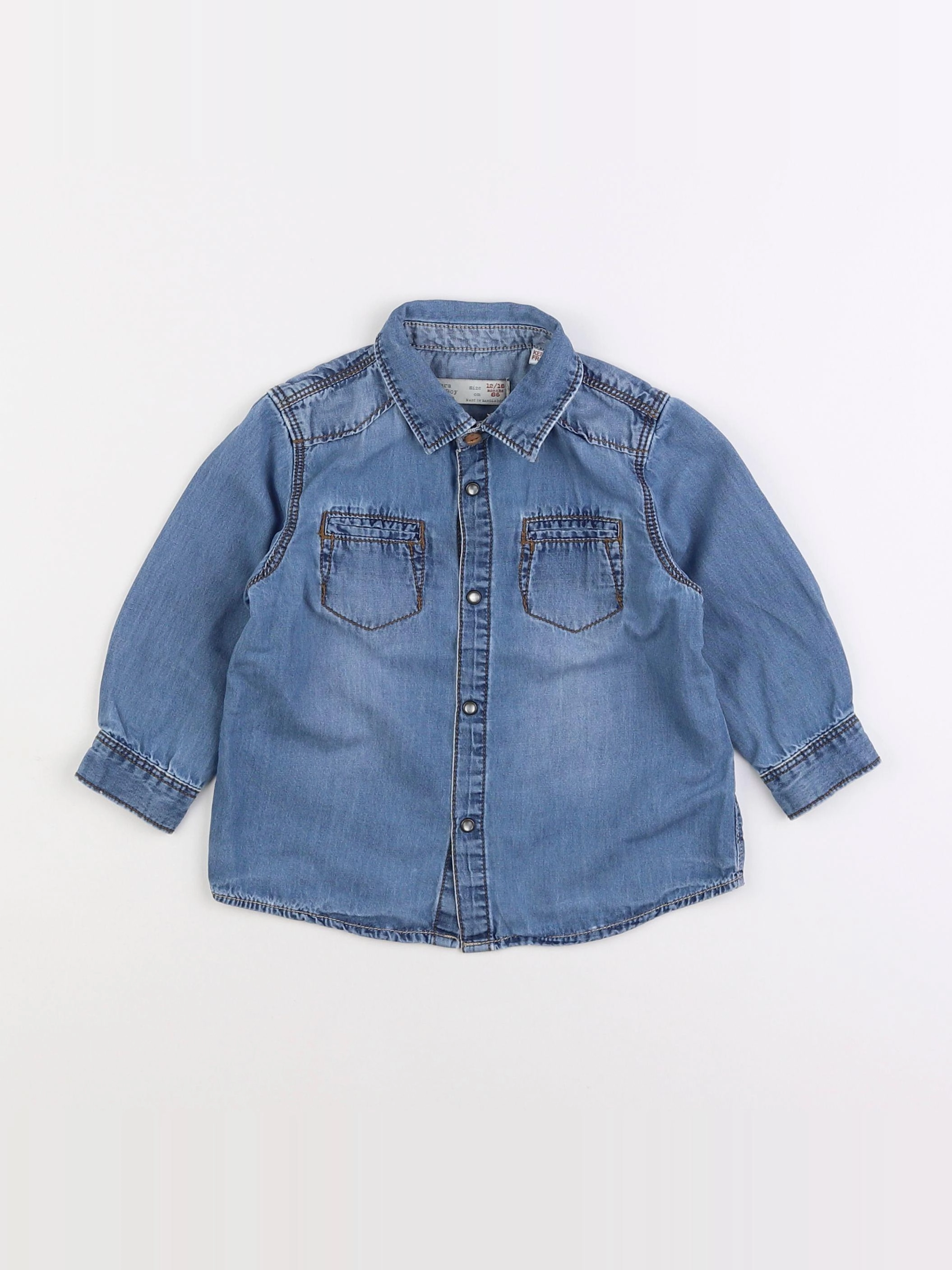 Zara - chemise bleu - 12/18 mois