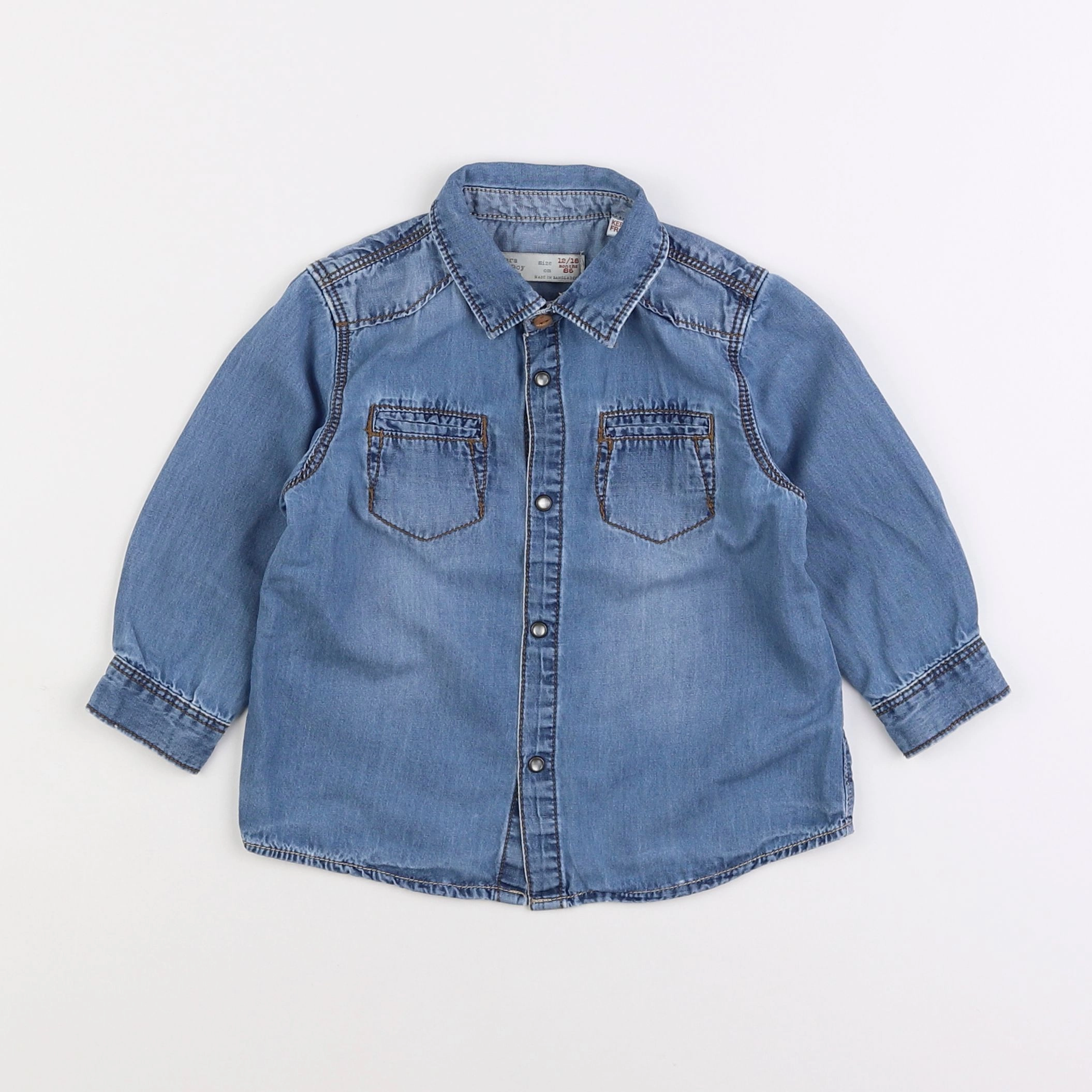 Zara - chemise bleu - 12/18 mois