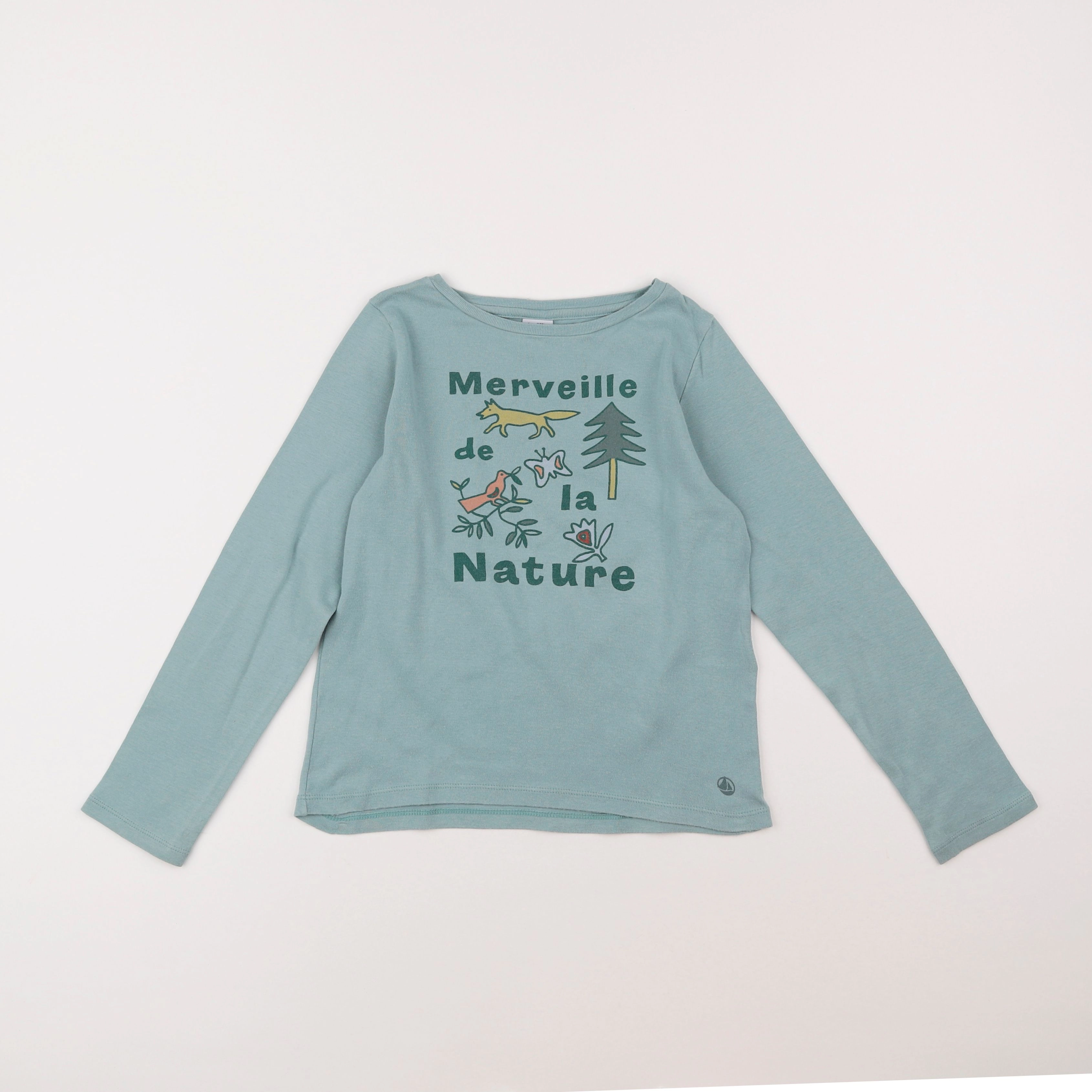 Petit Bateau - tee-shirt vert - 8 ans