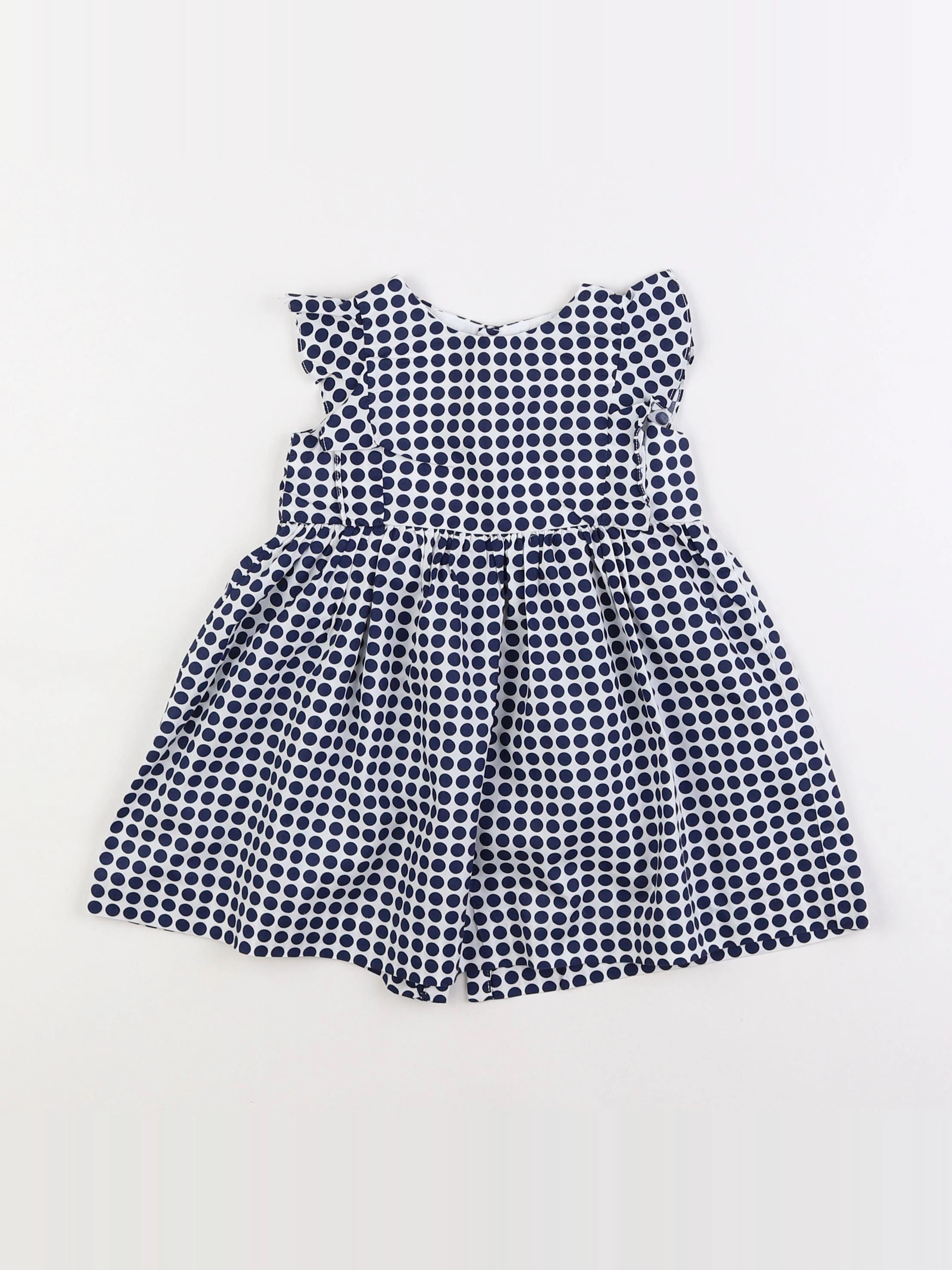 Jacadi - robe blanc, bleu - 18 mois