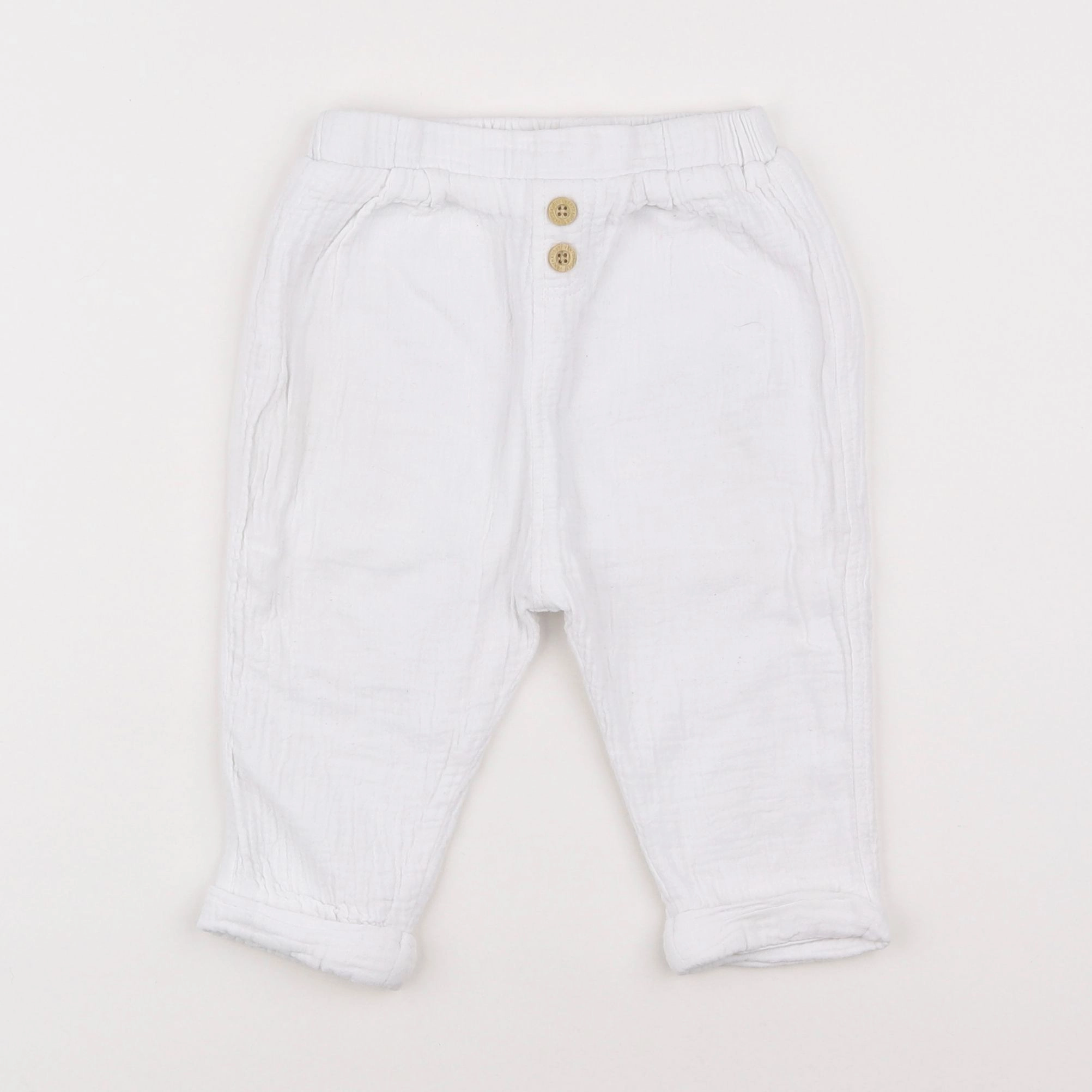 Vertbaudet - pantalon doublé blanc - 18 mois