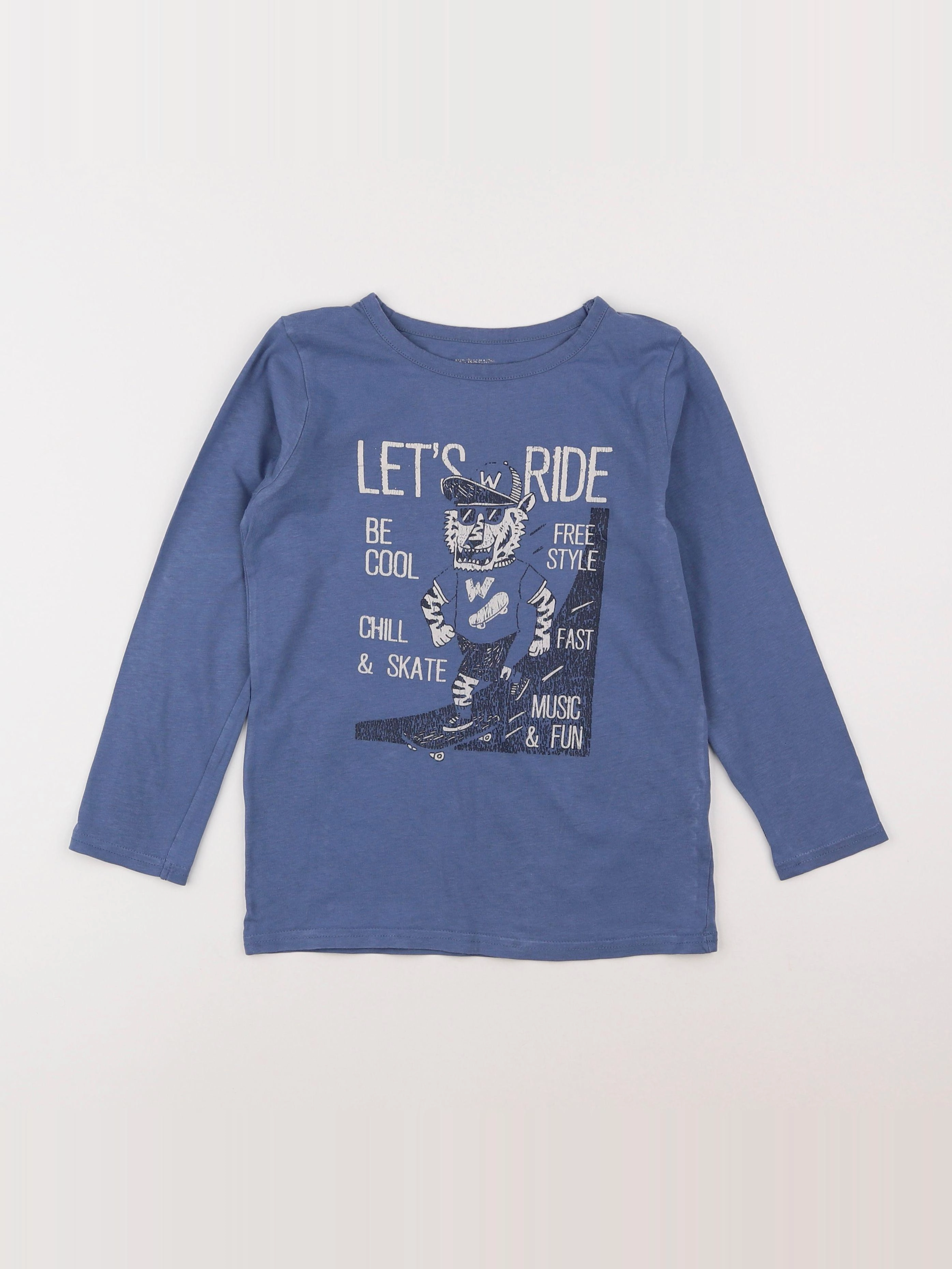 Vertbaudet - tee-shirt bleu - 8 ans