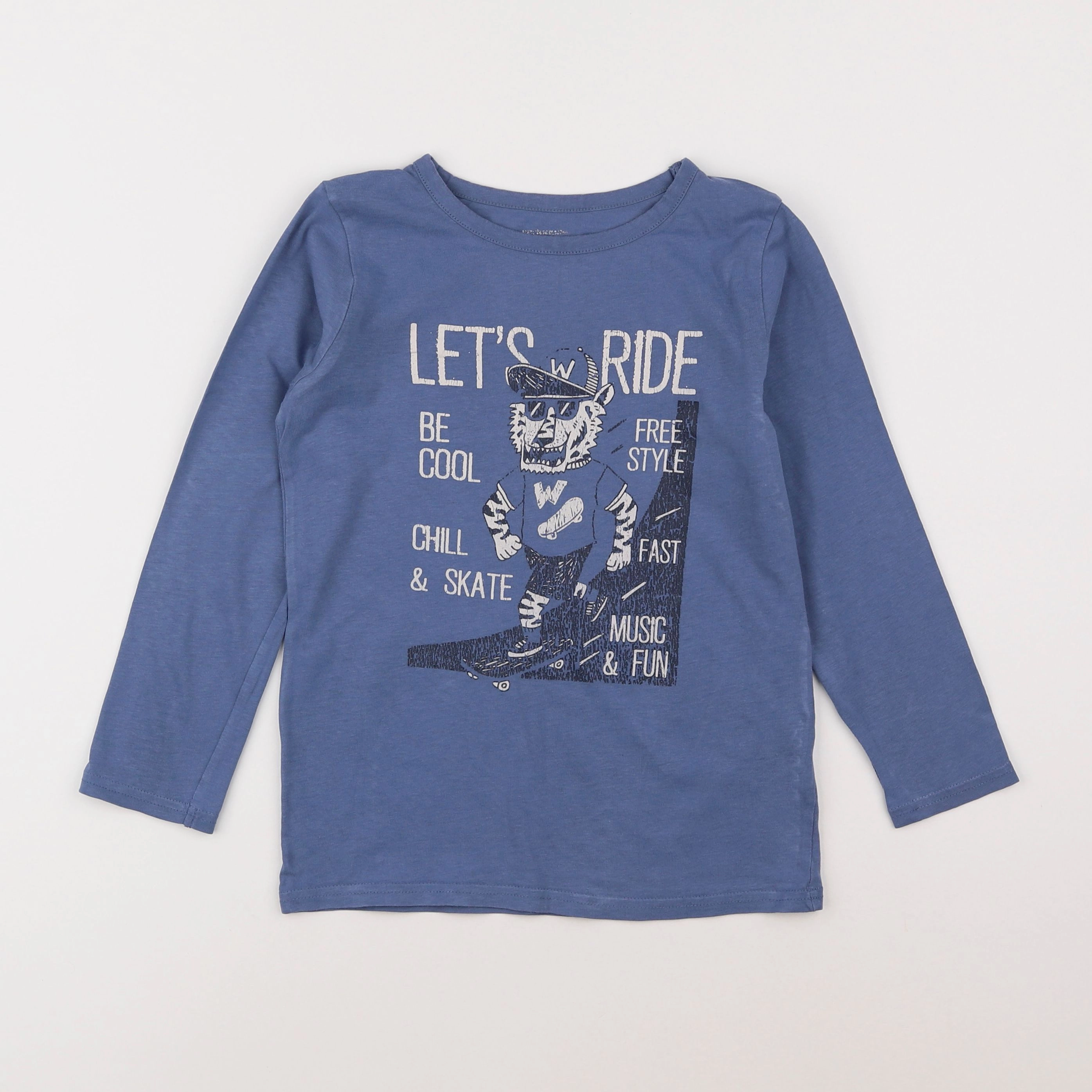 Vertbaudet - tee-shirt bleu - 8 ans