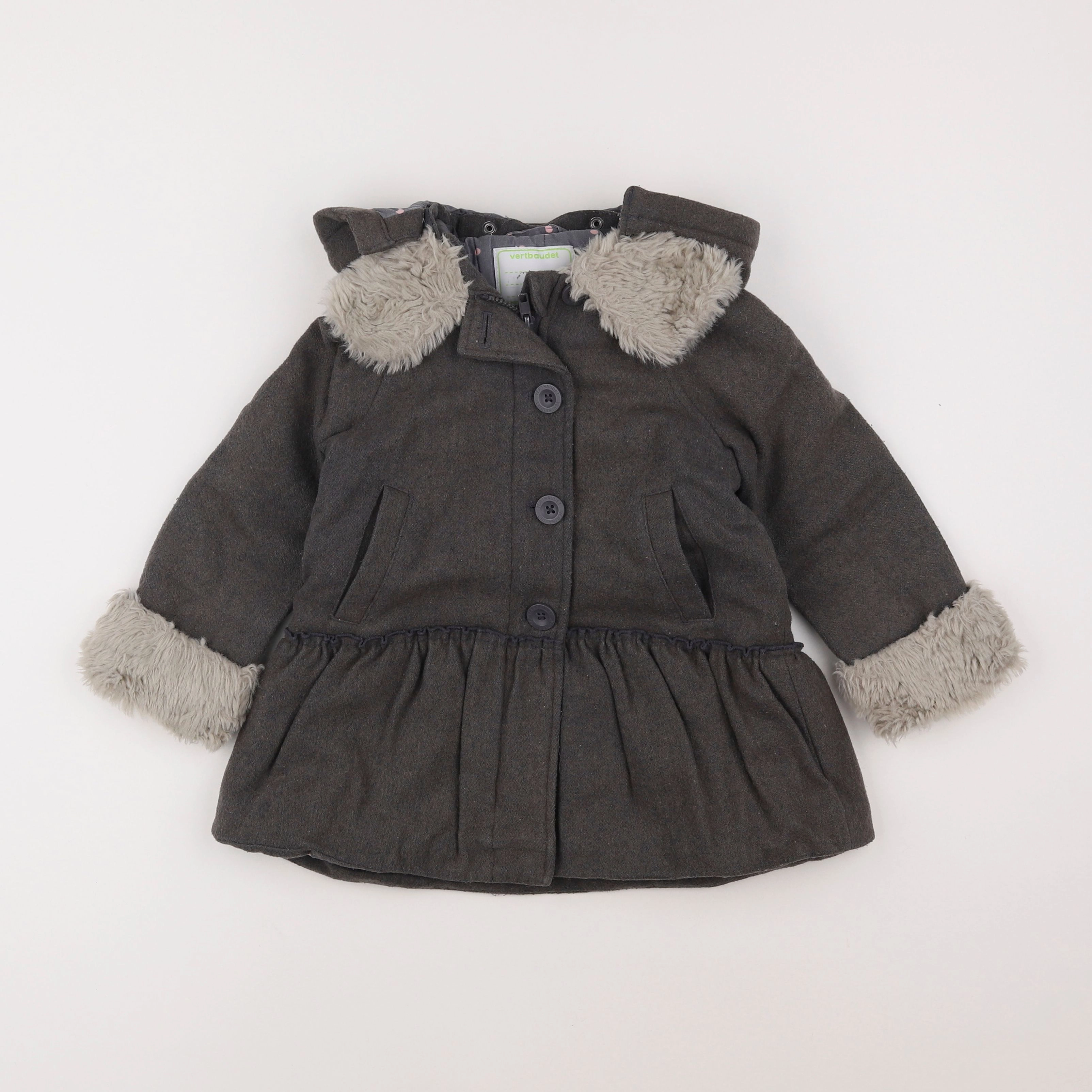 Vertbaudet - manteau gris - 4 ans