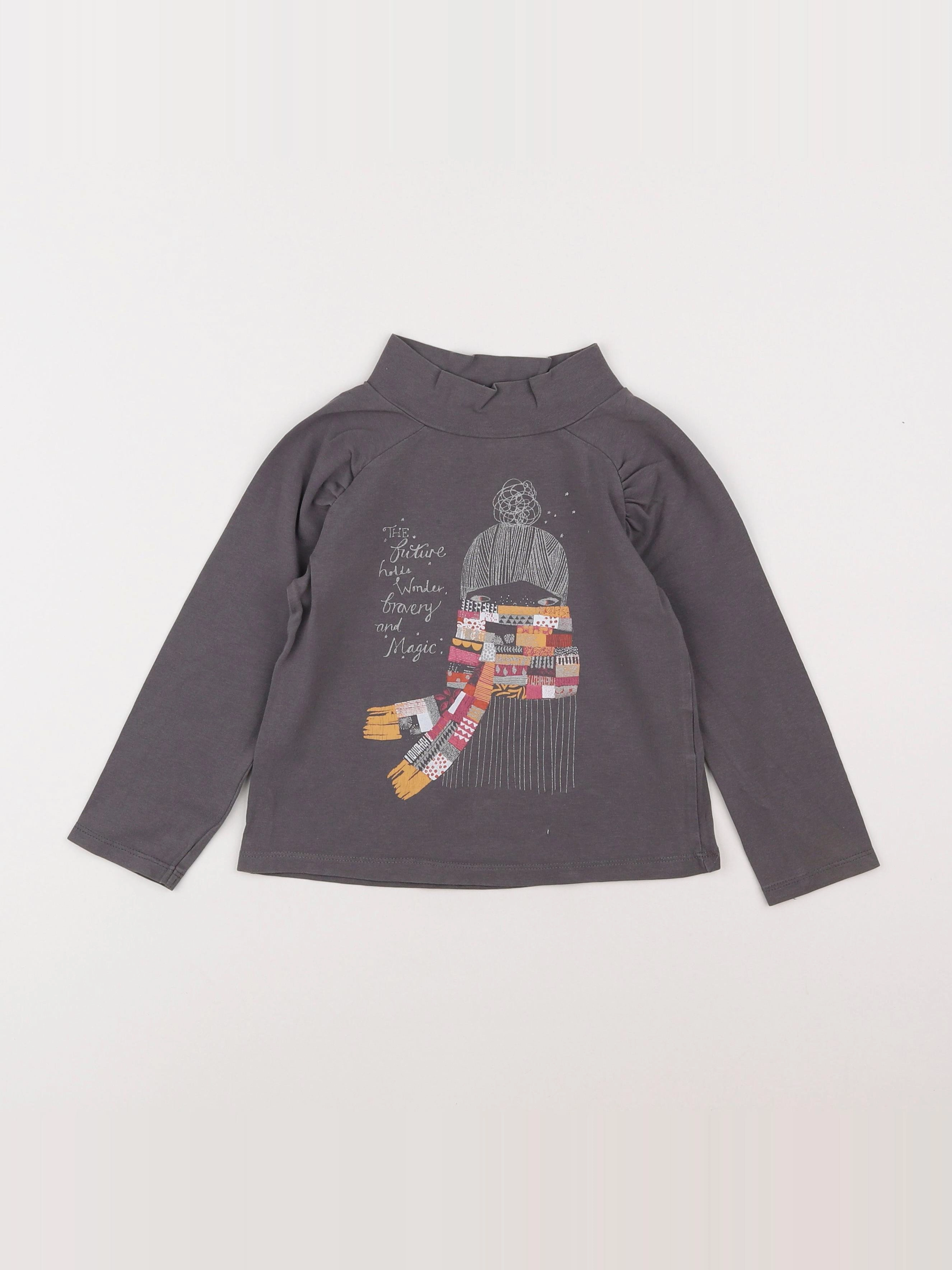 Vertbaudet - tee-shirt gris - 4 ans