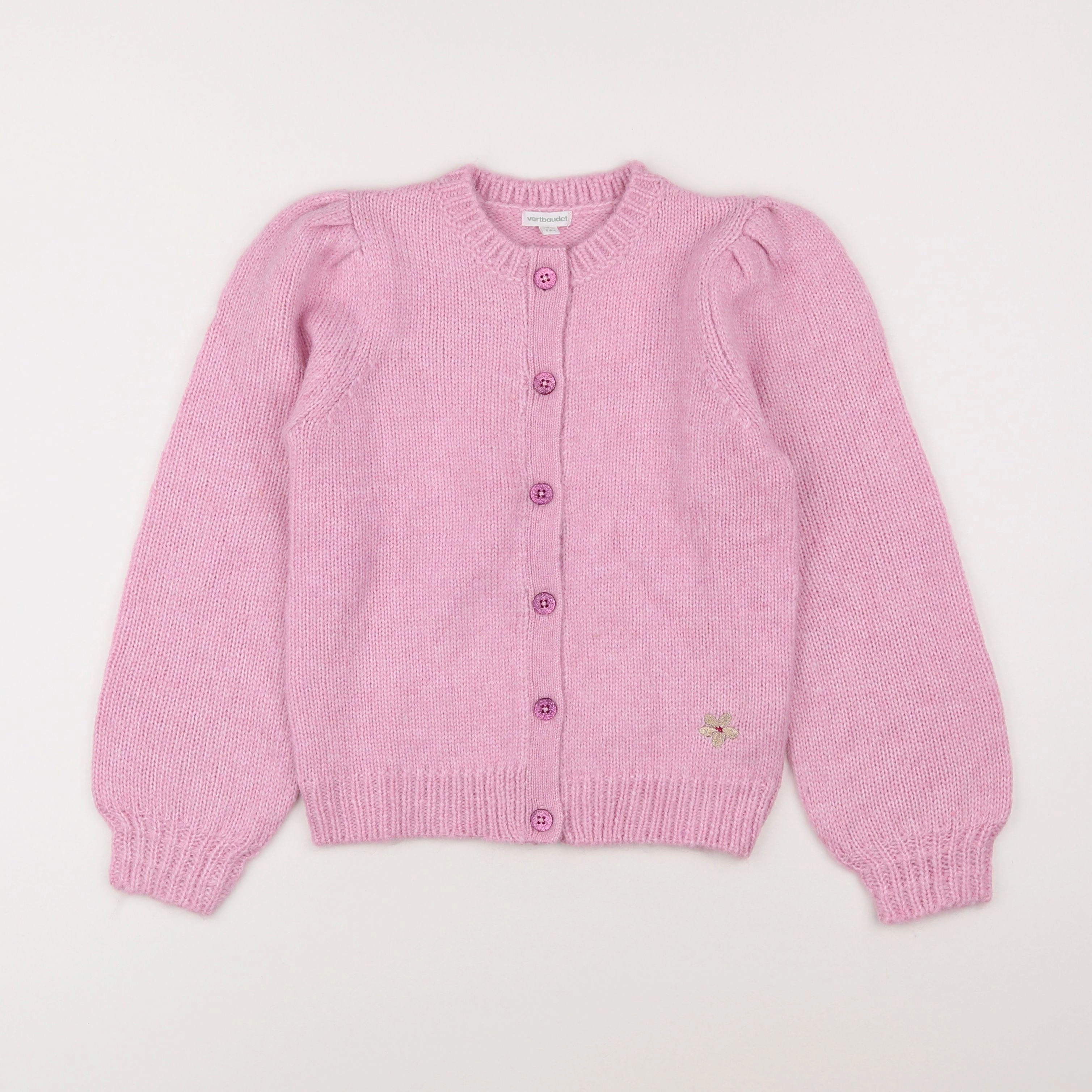 Vertbaudet - gilet rose - 8 ans