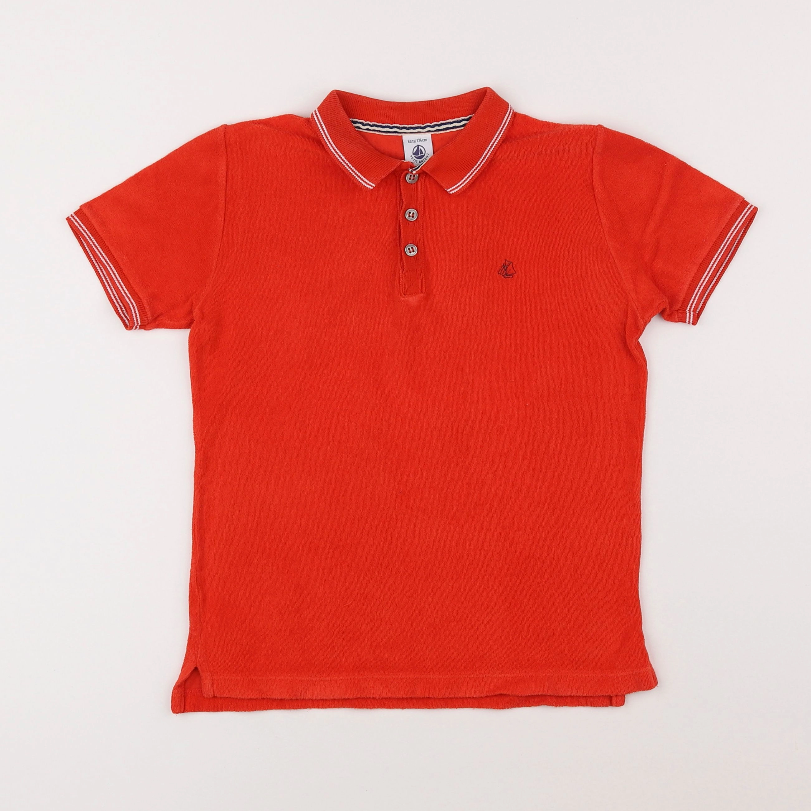 Petit Bateau - polo rouge - 8 ans