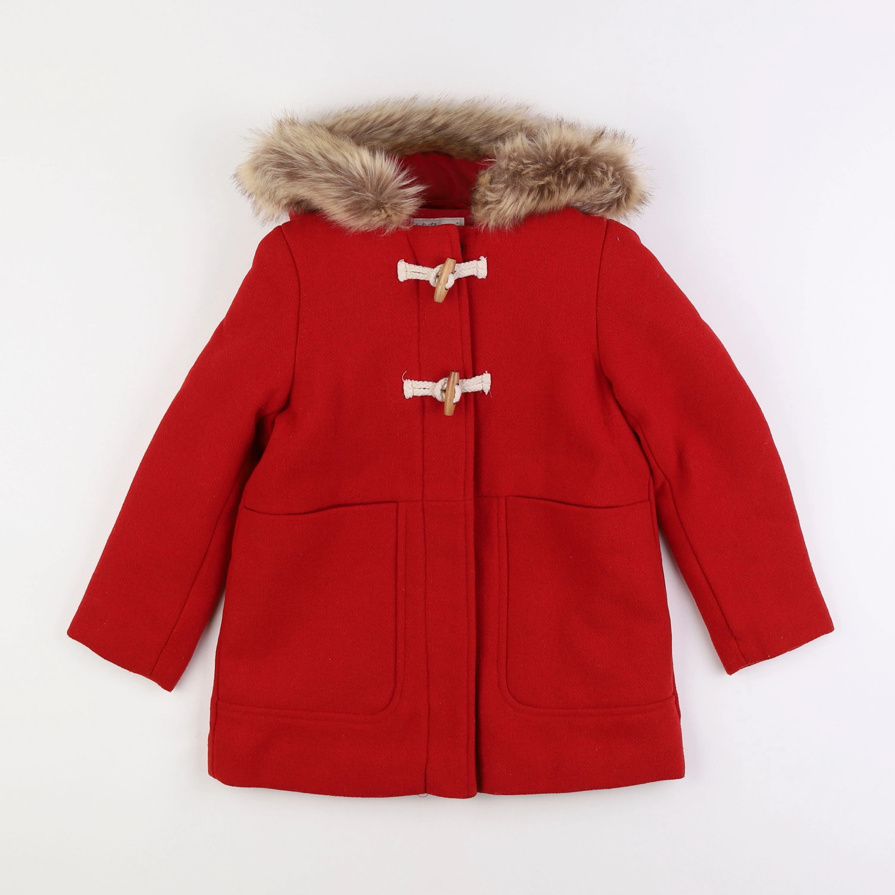 Vertbaudet - manteau rouge - 7 ans