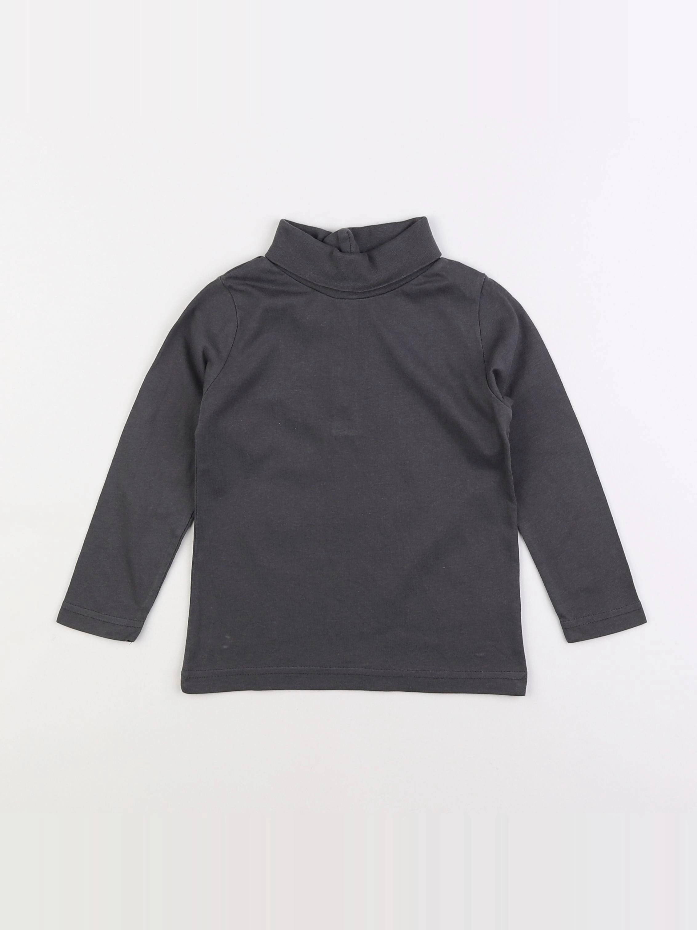 Vertbaudet - sous-pull rouge, gris - 4 ans