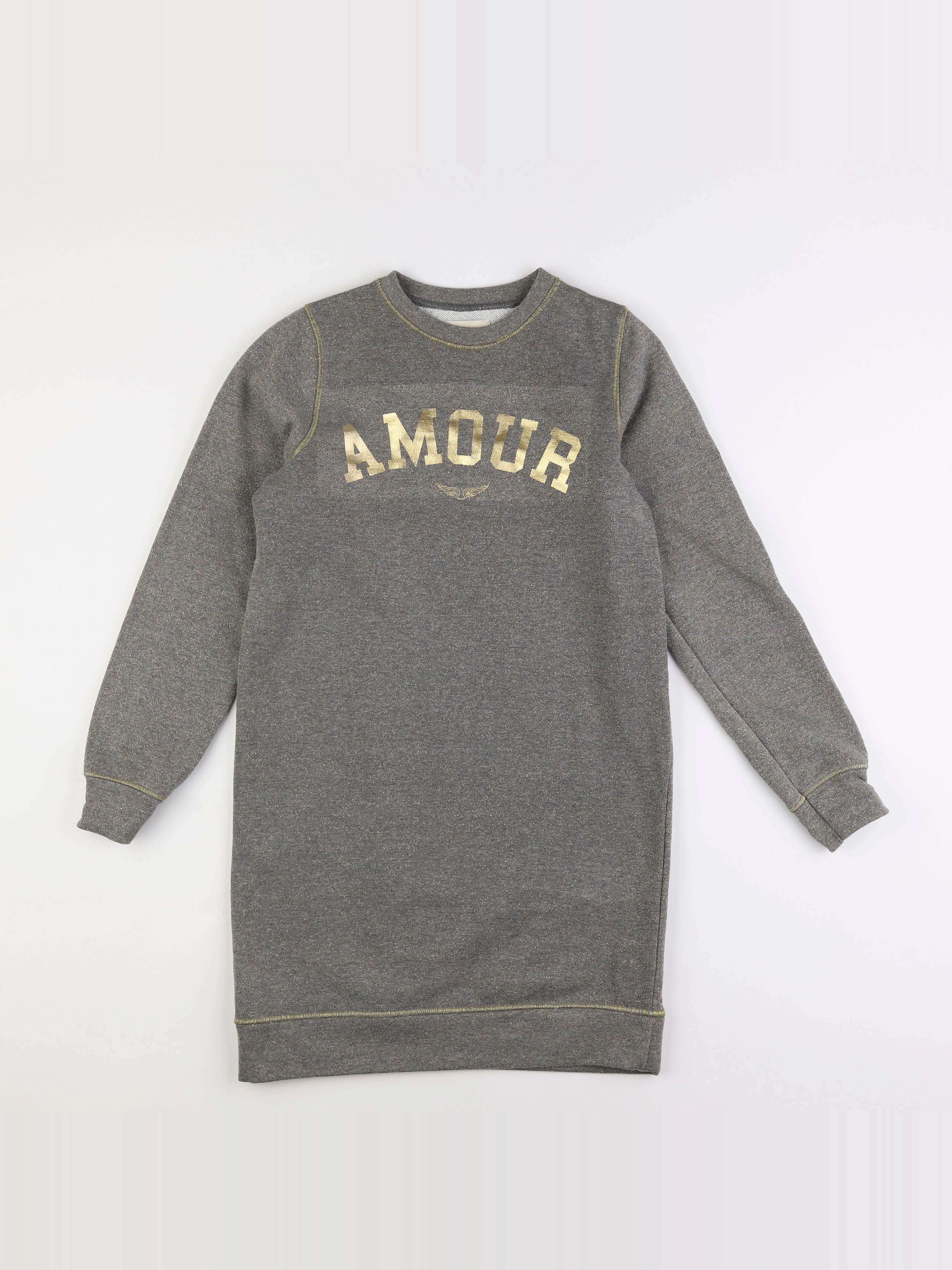 Zadig & Voltaire - robe gris, or - 12 ans