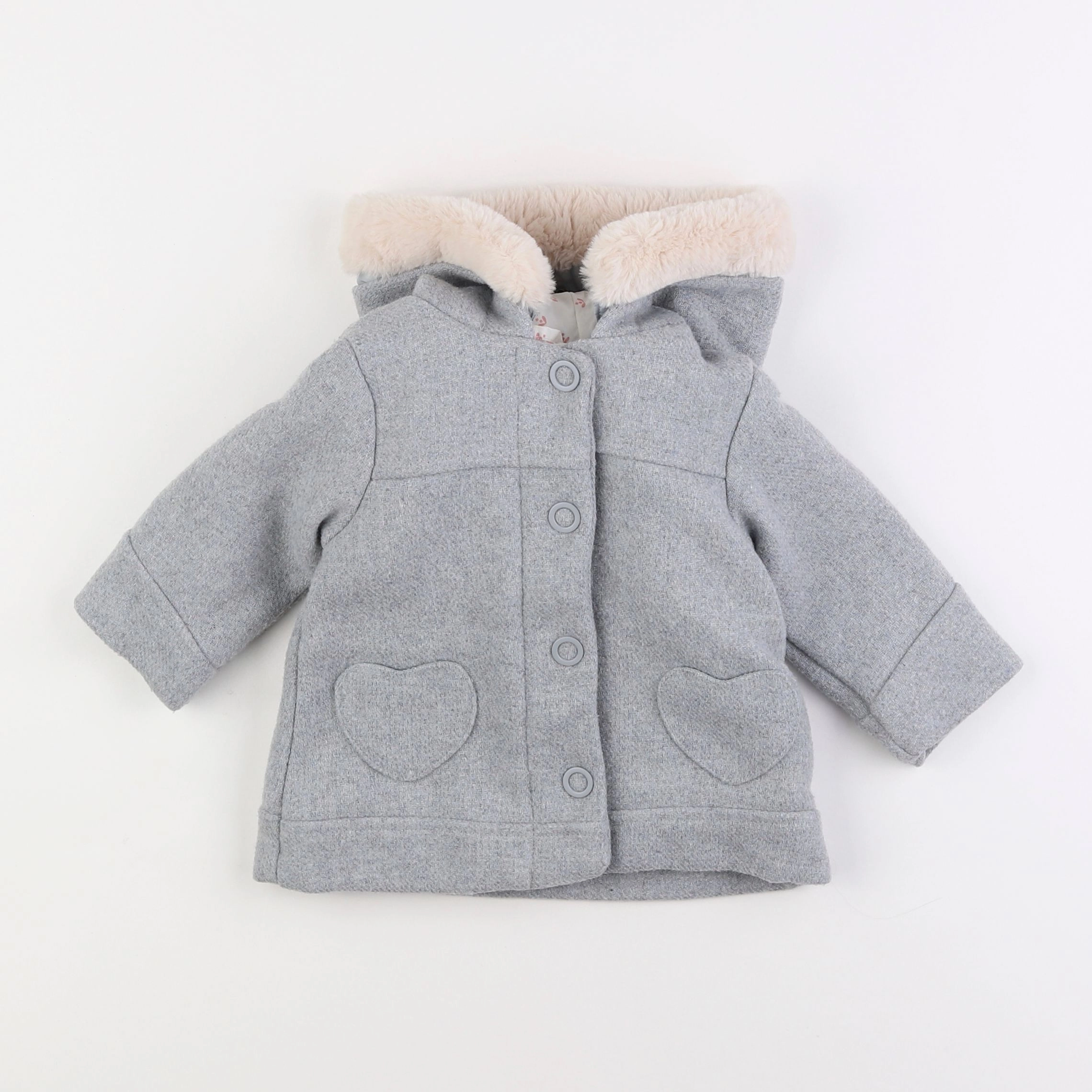 Vertbaudet - manteau gris - 9 mois