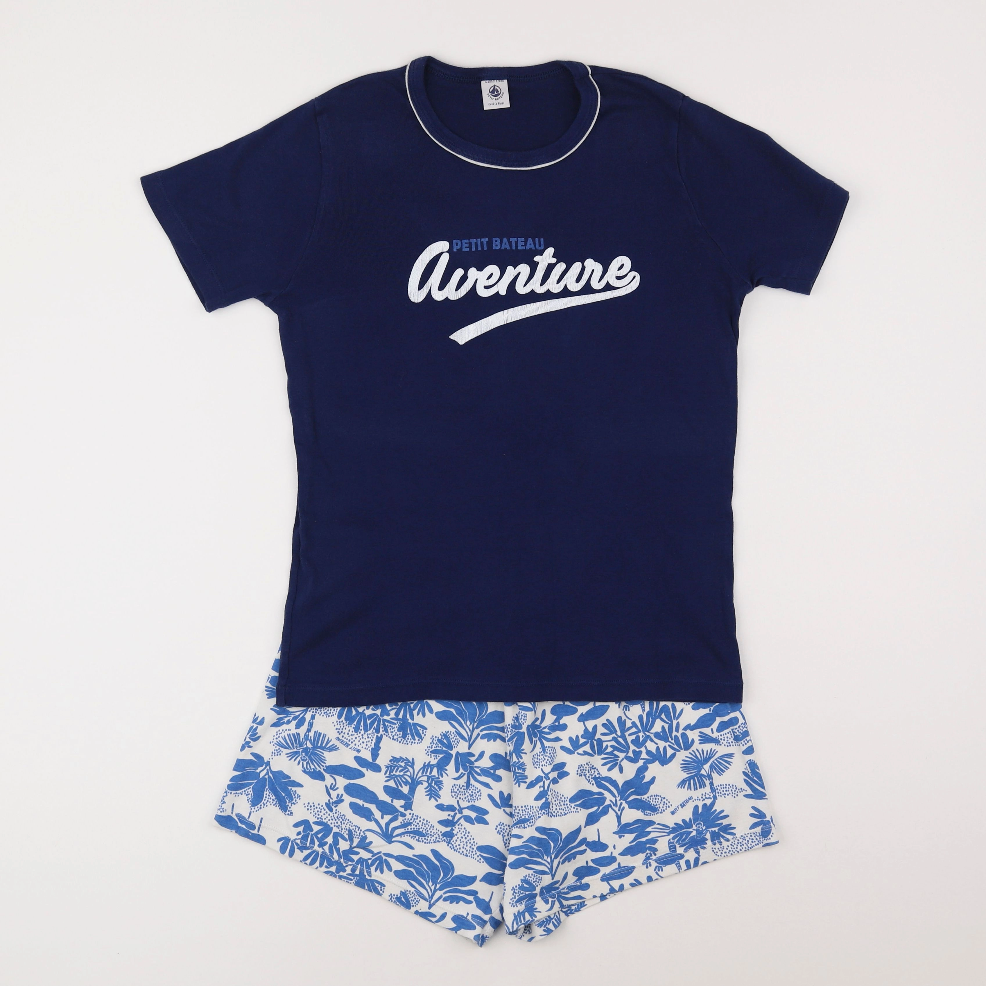 Petit Bateau - pyjama coton bleu - 12 ans