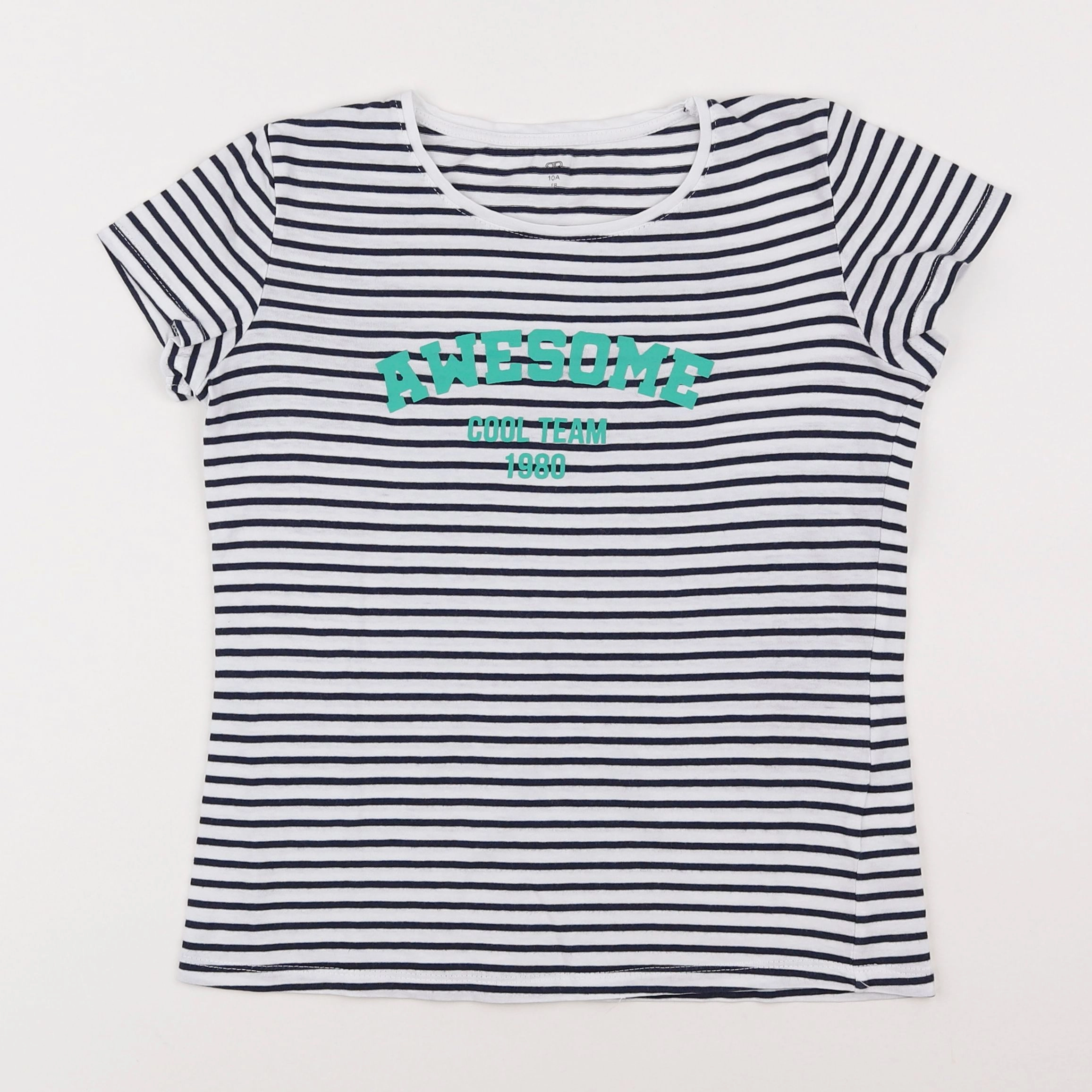 La Redoute - tee-shirt bleu, blanc - 10 ans