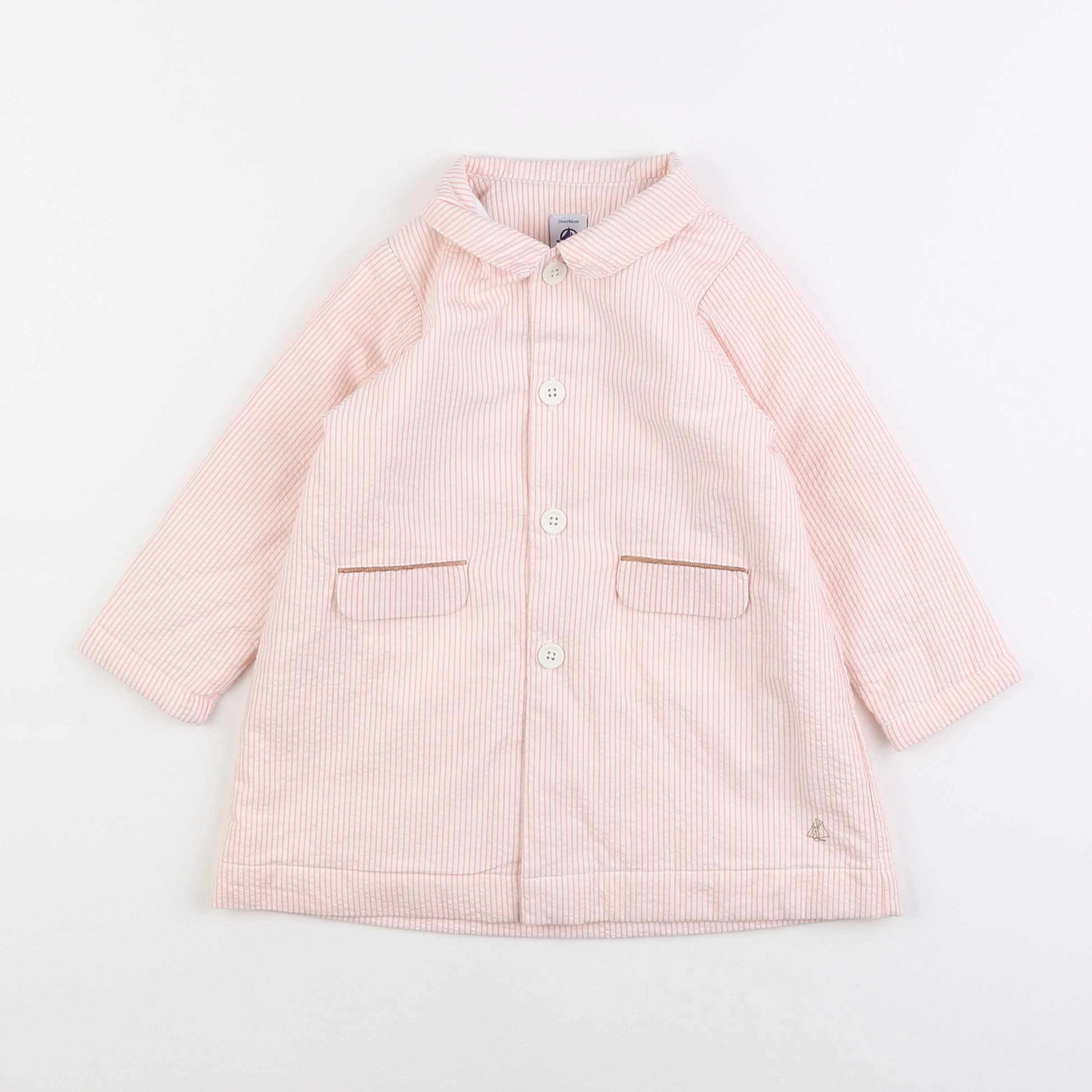 Petit Bateau - veste blanc, rose - 2 ans