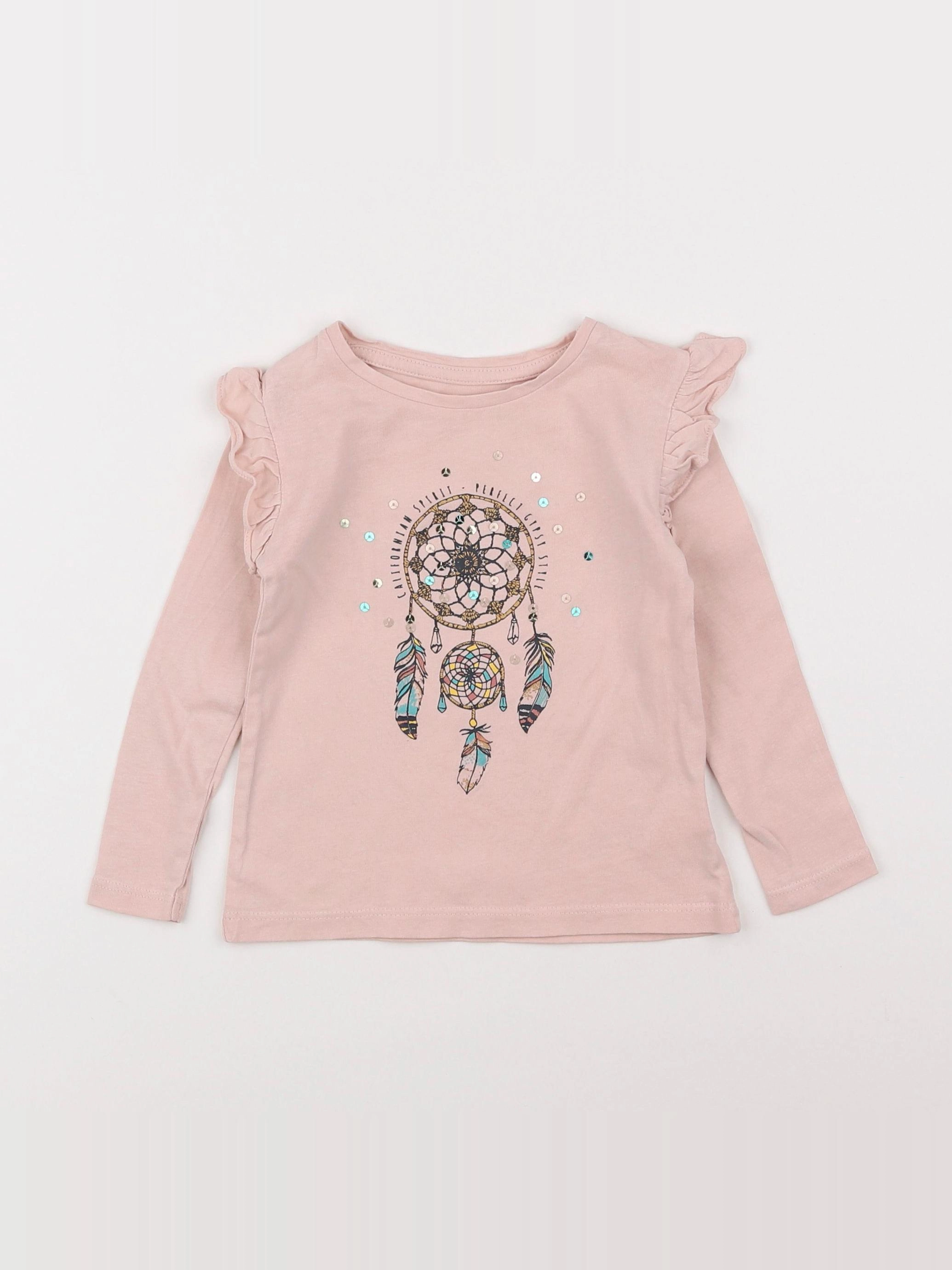 Vertbaudet - tee-shirt rose - 2 ans