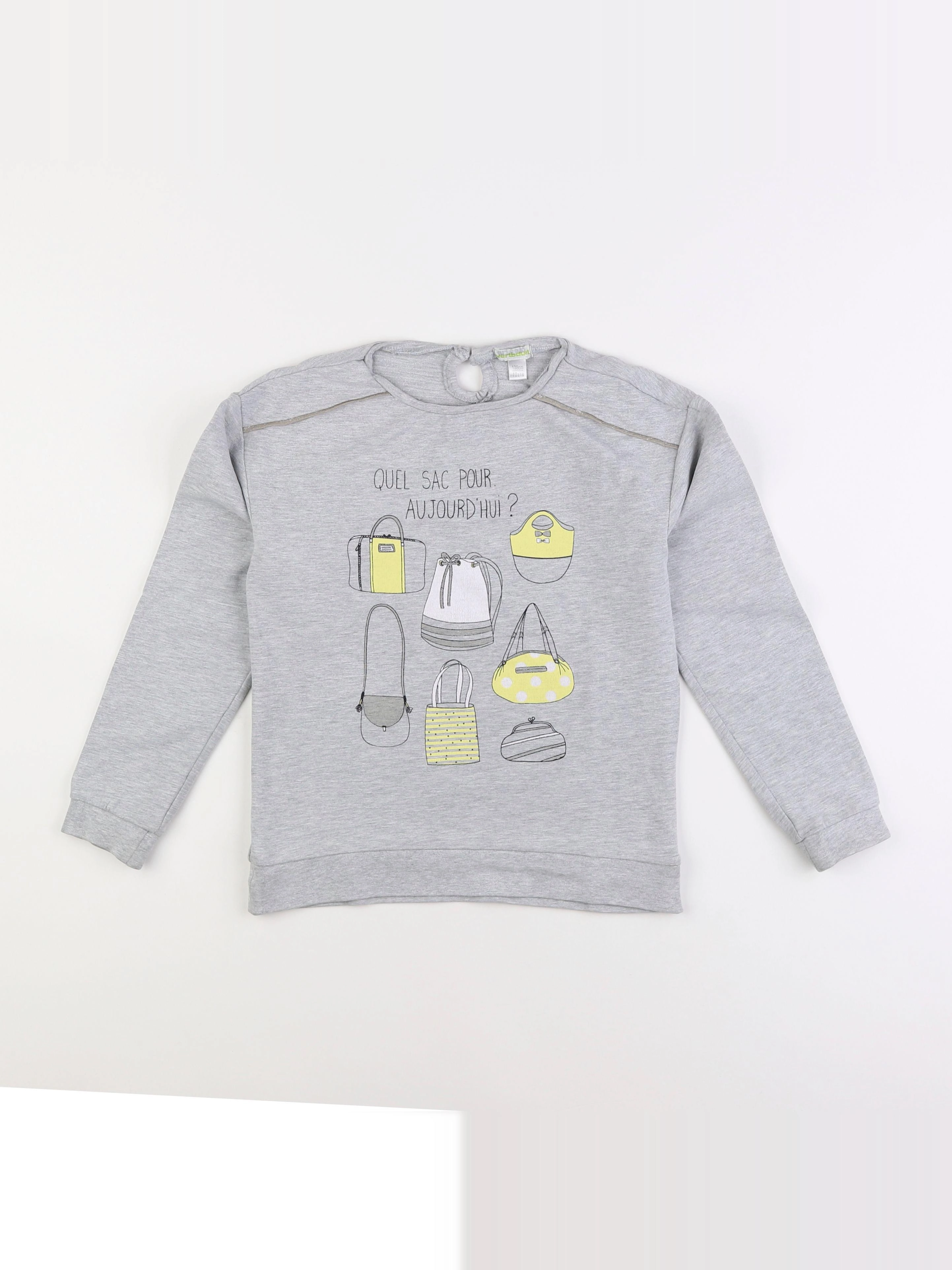Vertbaudet - sweat gris - 10 ans