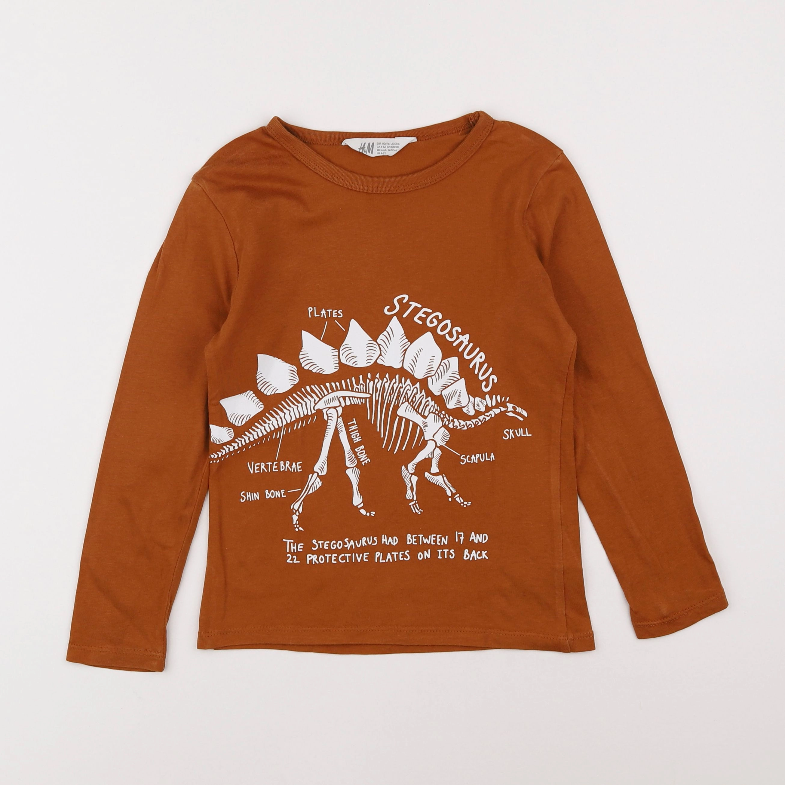 H&M - tee-shirt marron - 4/6 ans