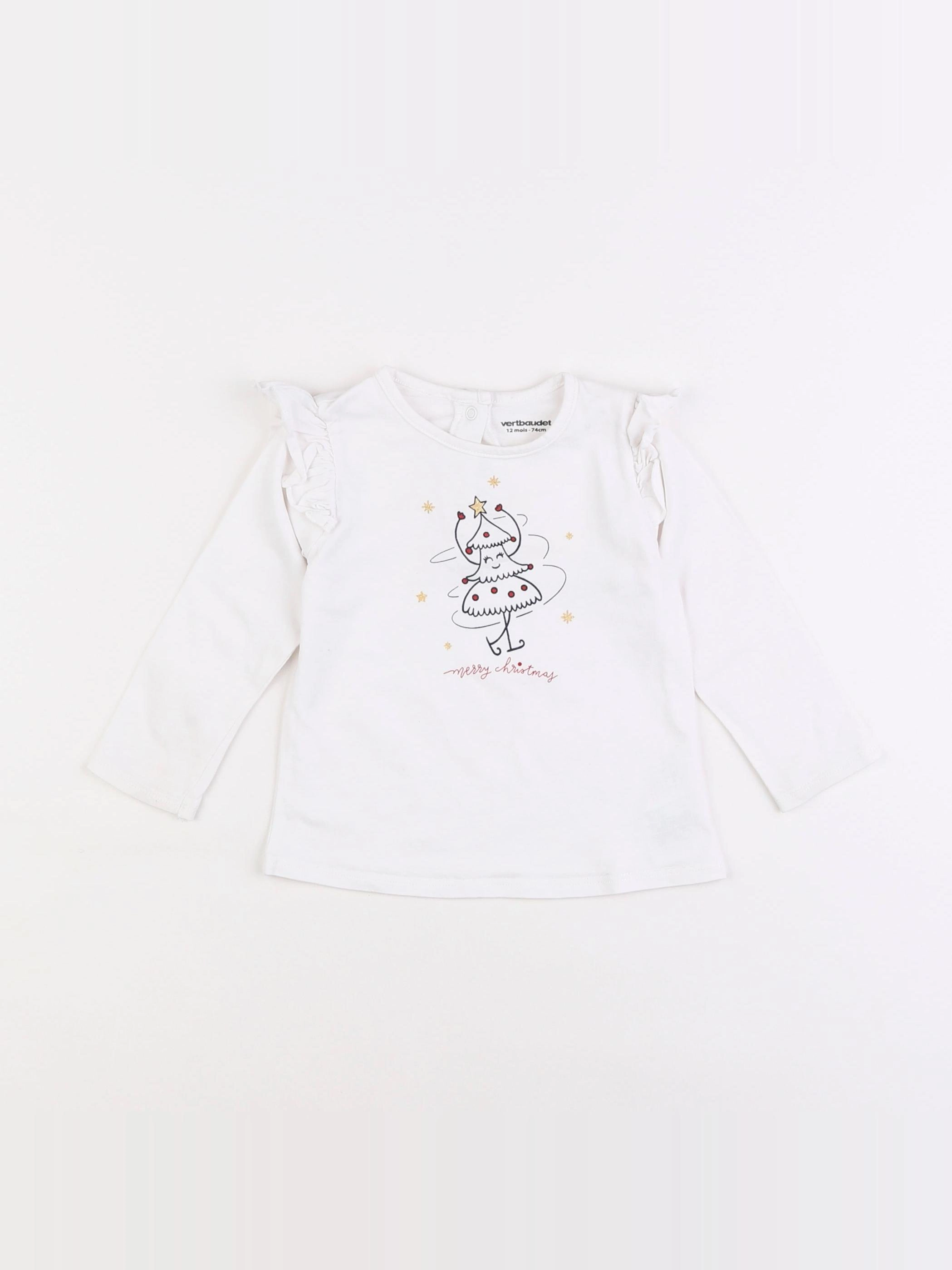 Vertbaudet - tee-shirt blanc - 12 mois