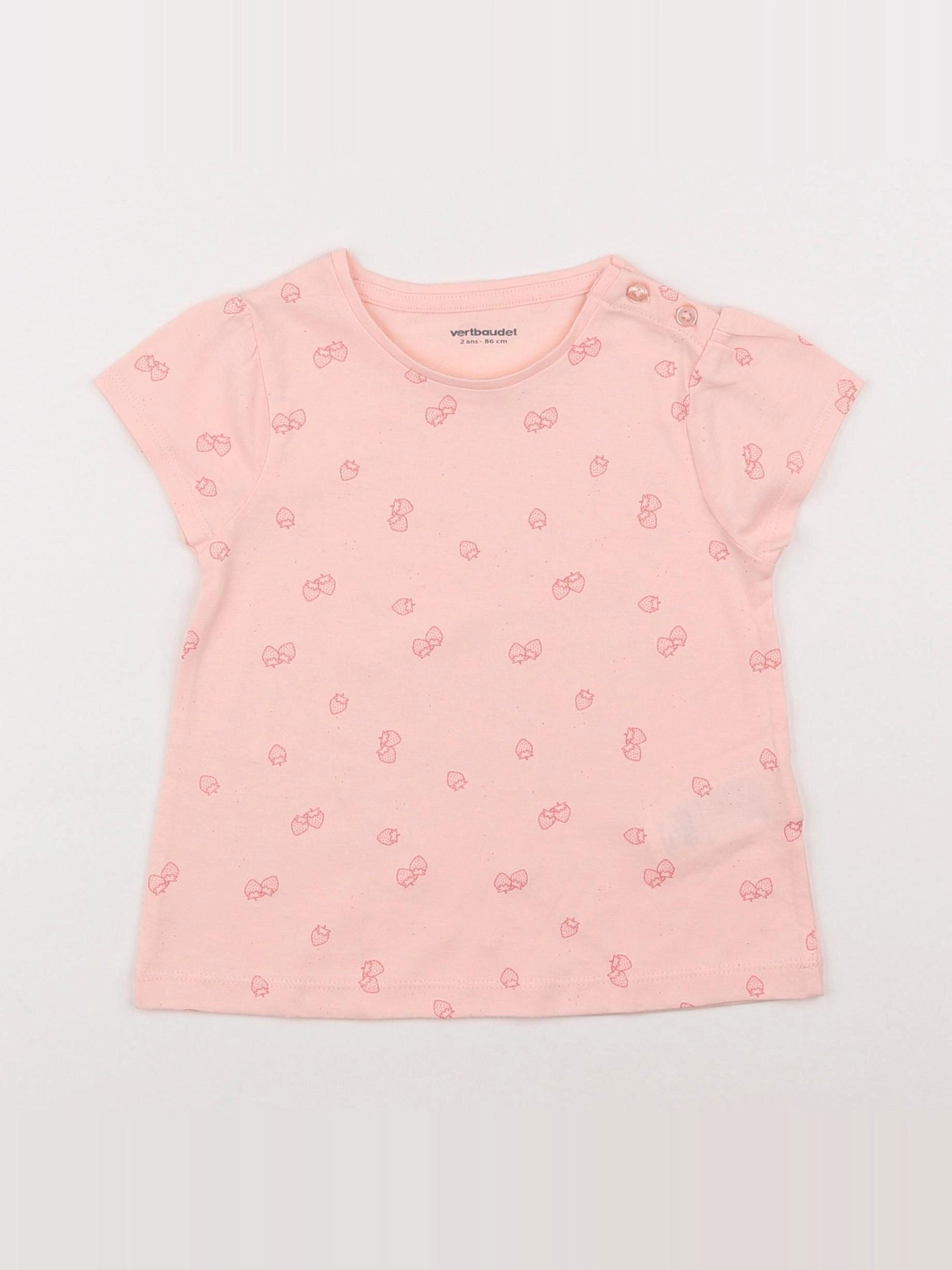 Vertbaudet - tee-shirt rose - 2 ans