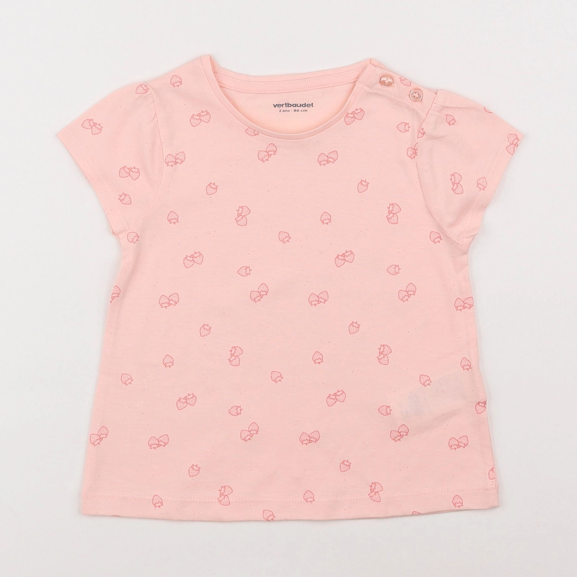 Vertbaudet - tee-shirt rose - 2 ans