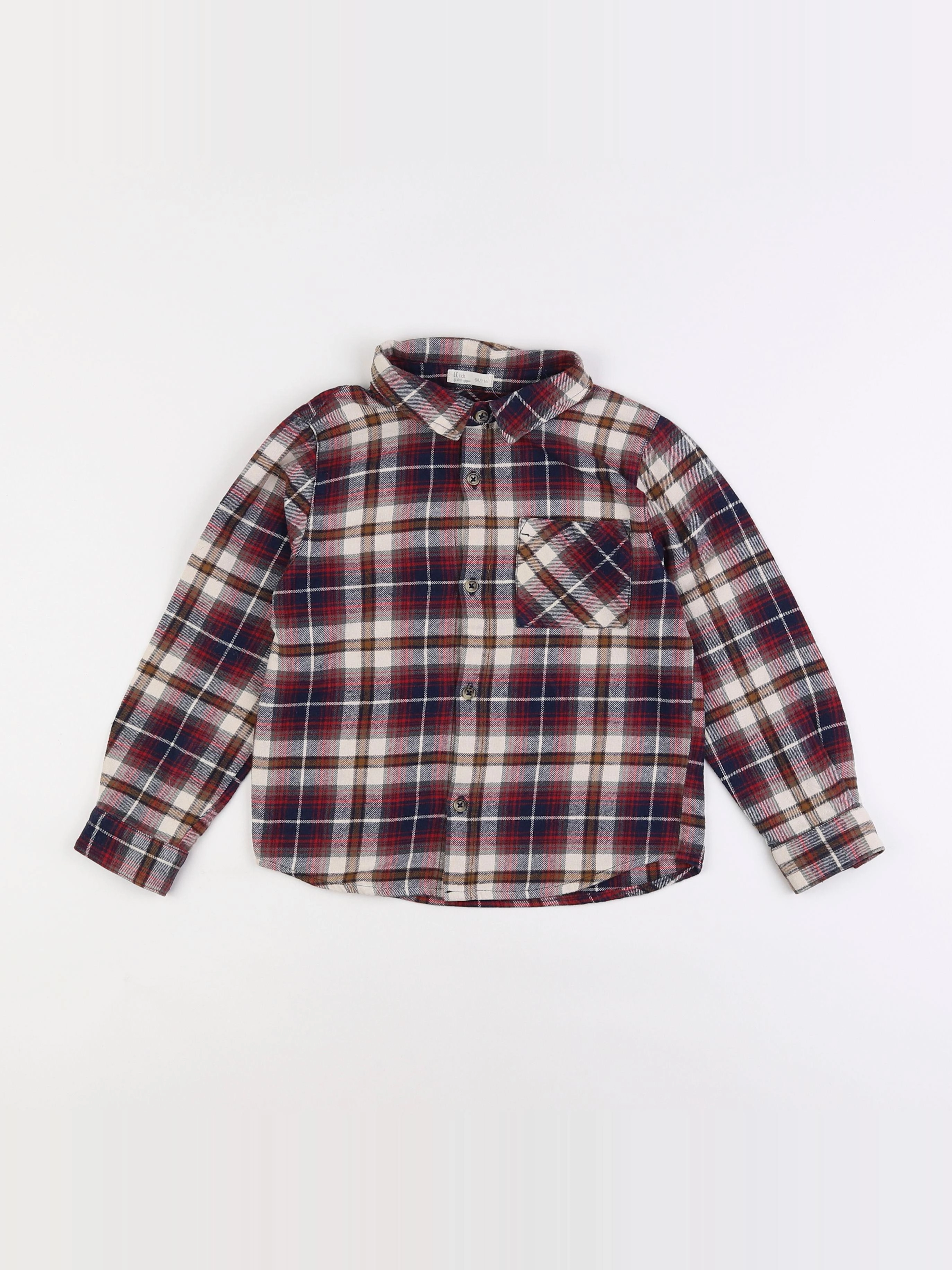 Little Cigogne - chemise blanc, rouge - 6 ans