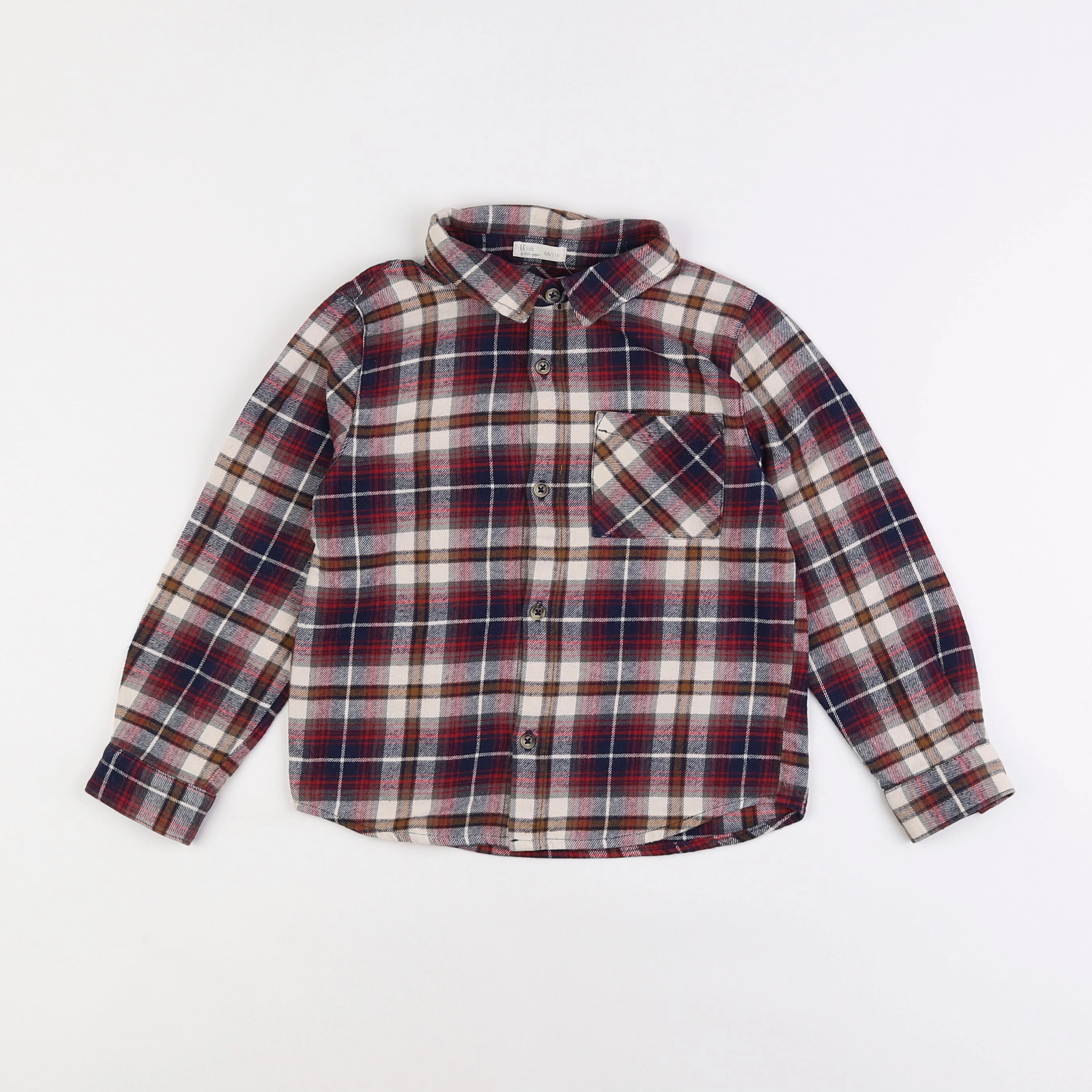 Little Cigogne - chemise blanc, rouge - 6 ans