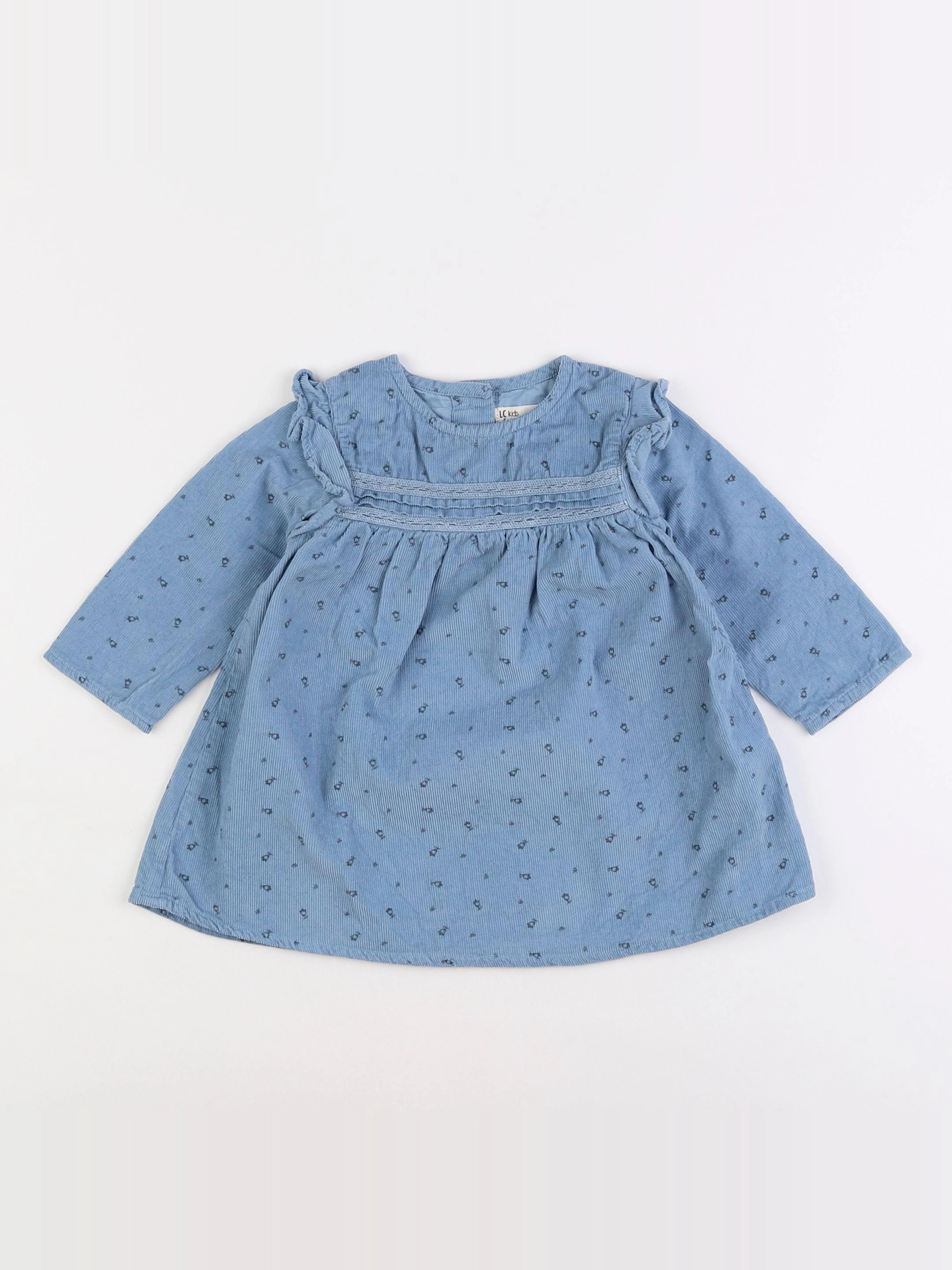 Little Cigogne - robe bleu - 9 mois