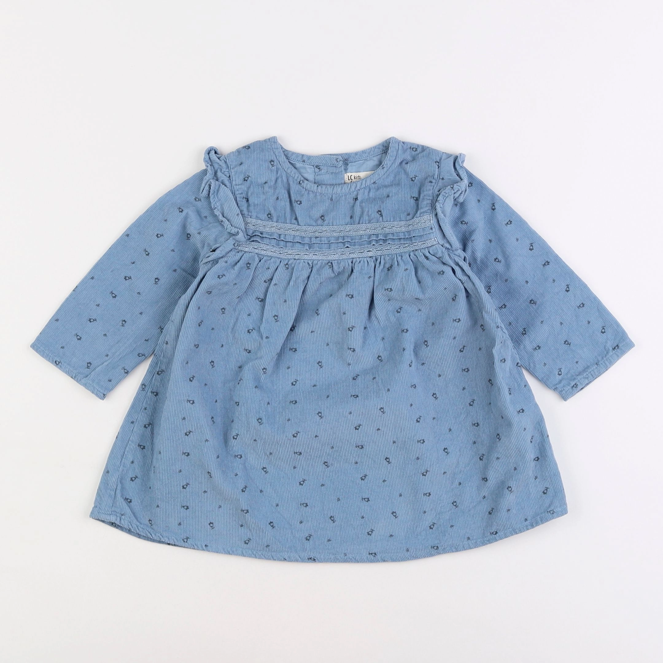 Little Cigogne - robe bleu - 9 mois