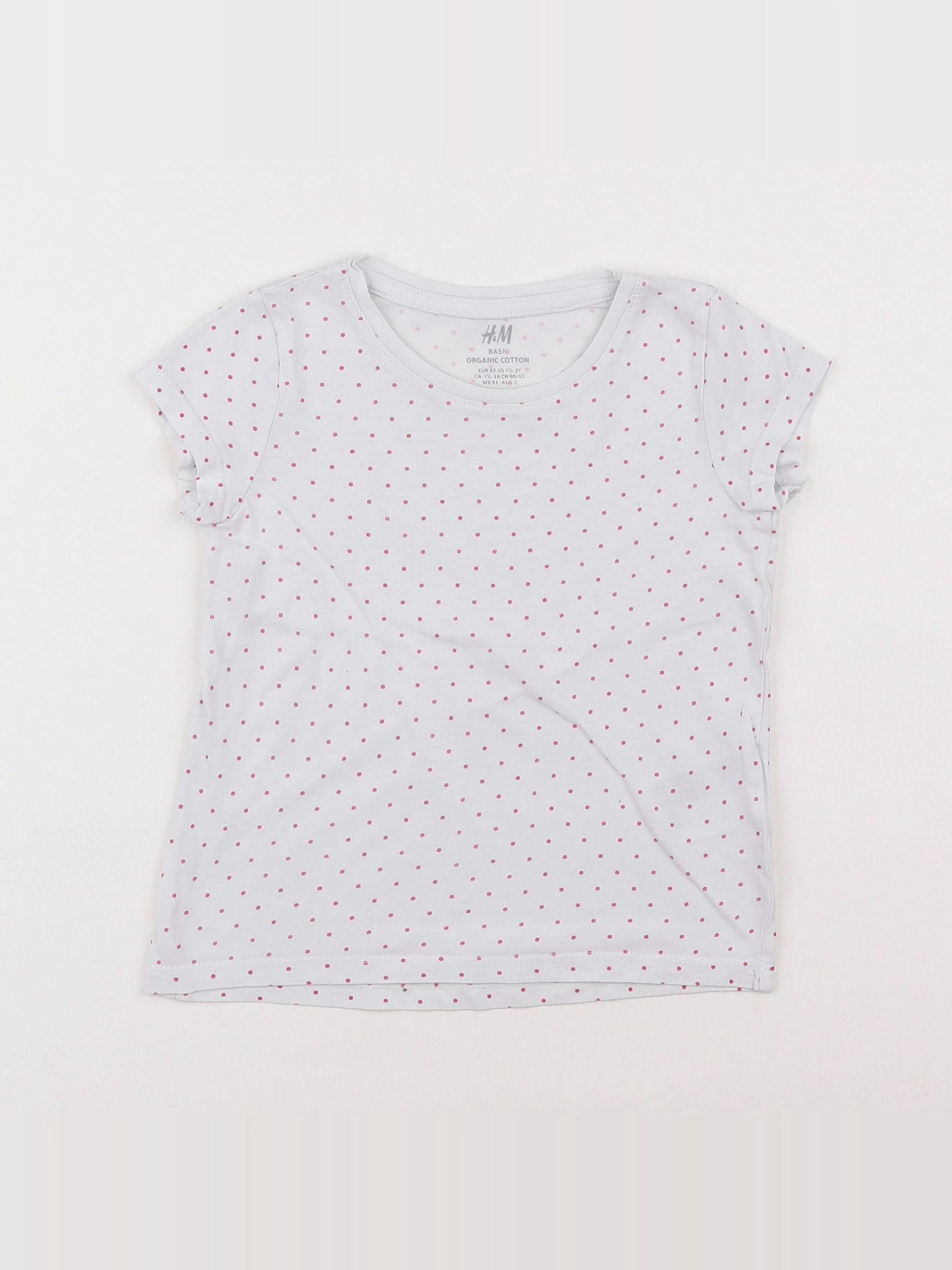 H&M - maillot de corps blanc, rose - 18 mois à 2 ans