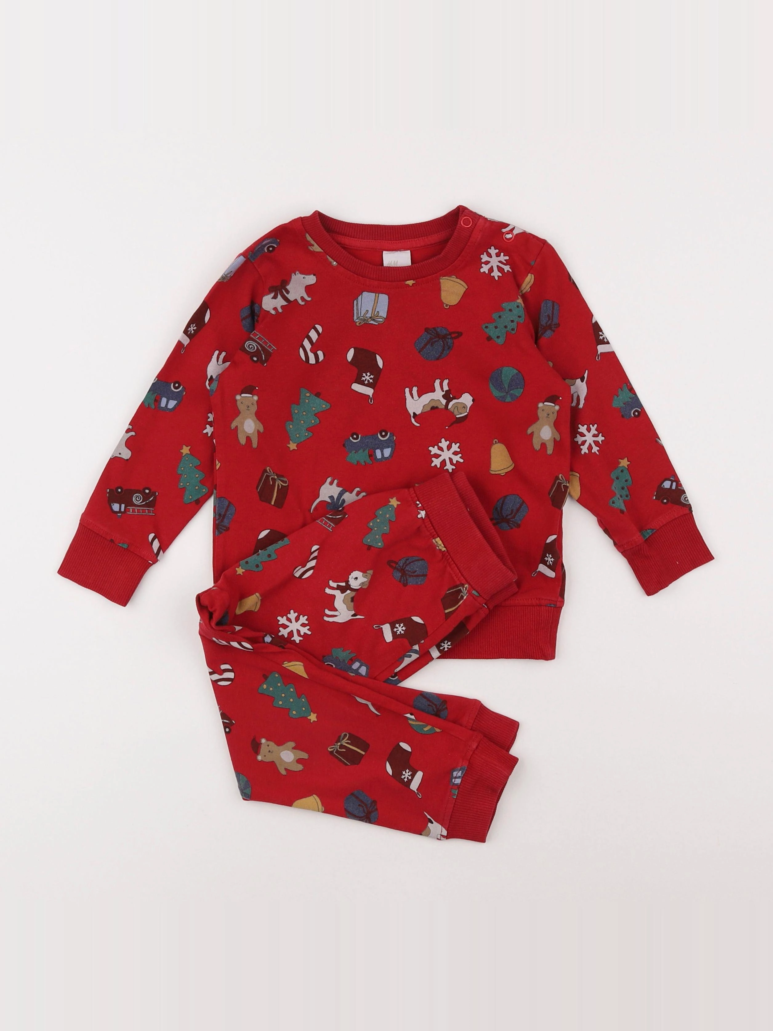 H&M - pyjama coton rouge - 18 mois à 2 ans