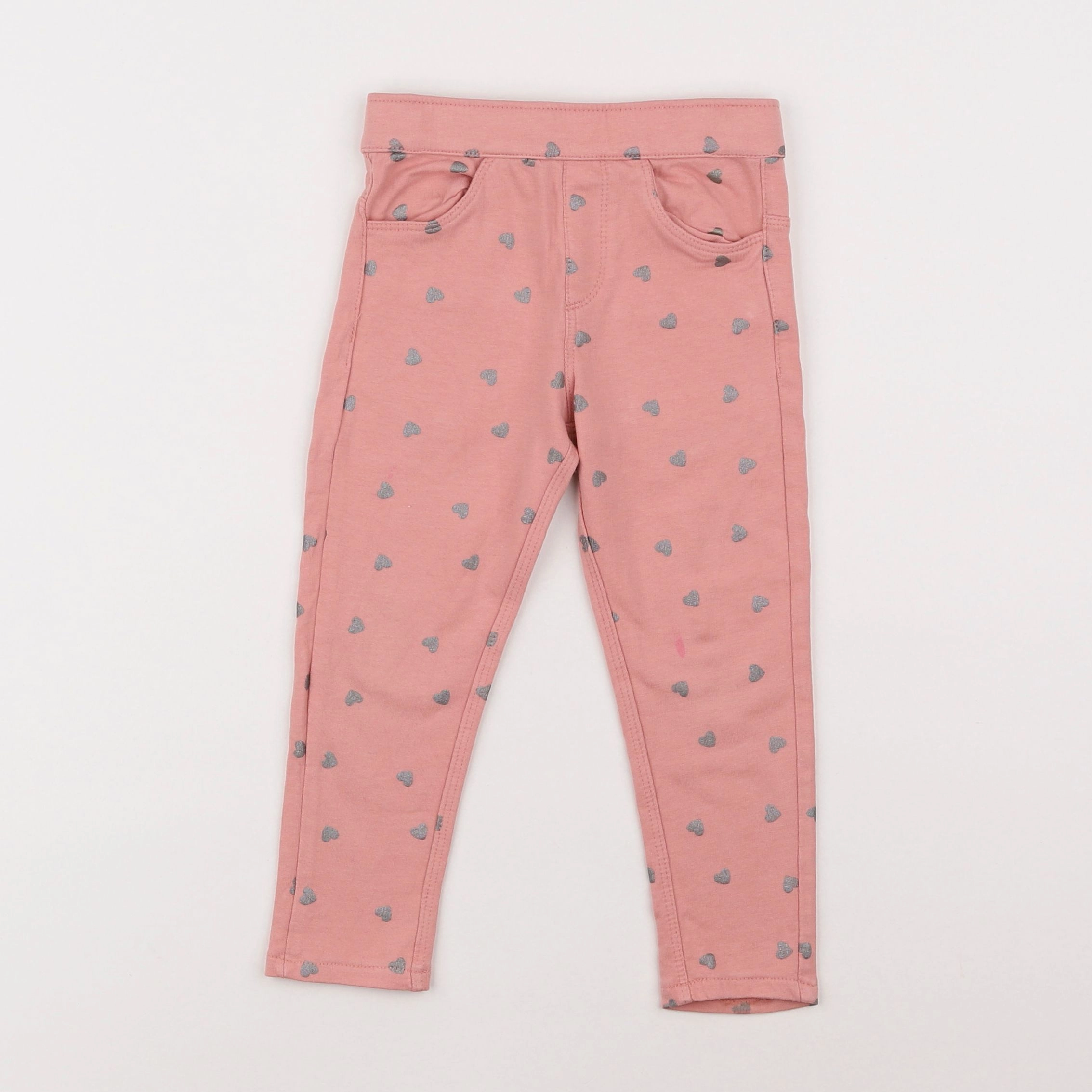 Vertbaudet - jegging rose, gris - 3 ans