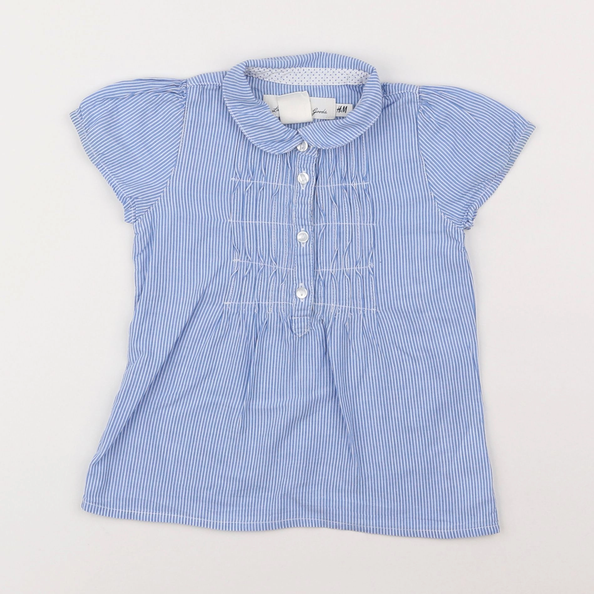 H&M - blouse bleu - 9/12 mois