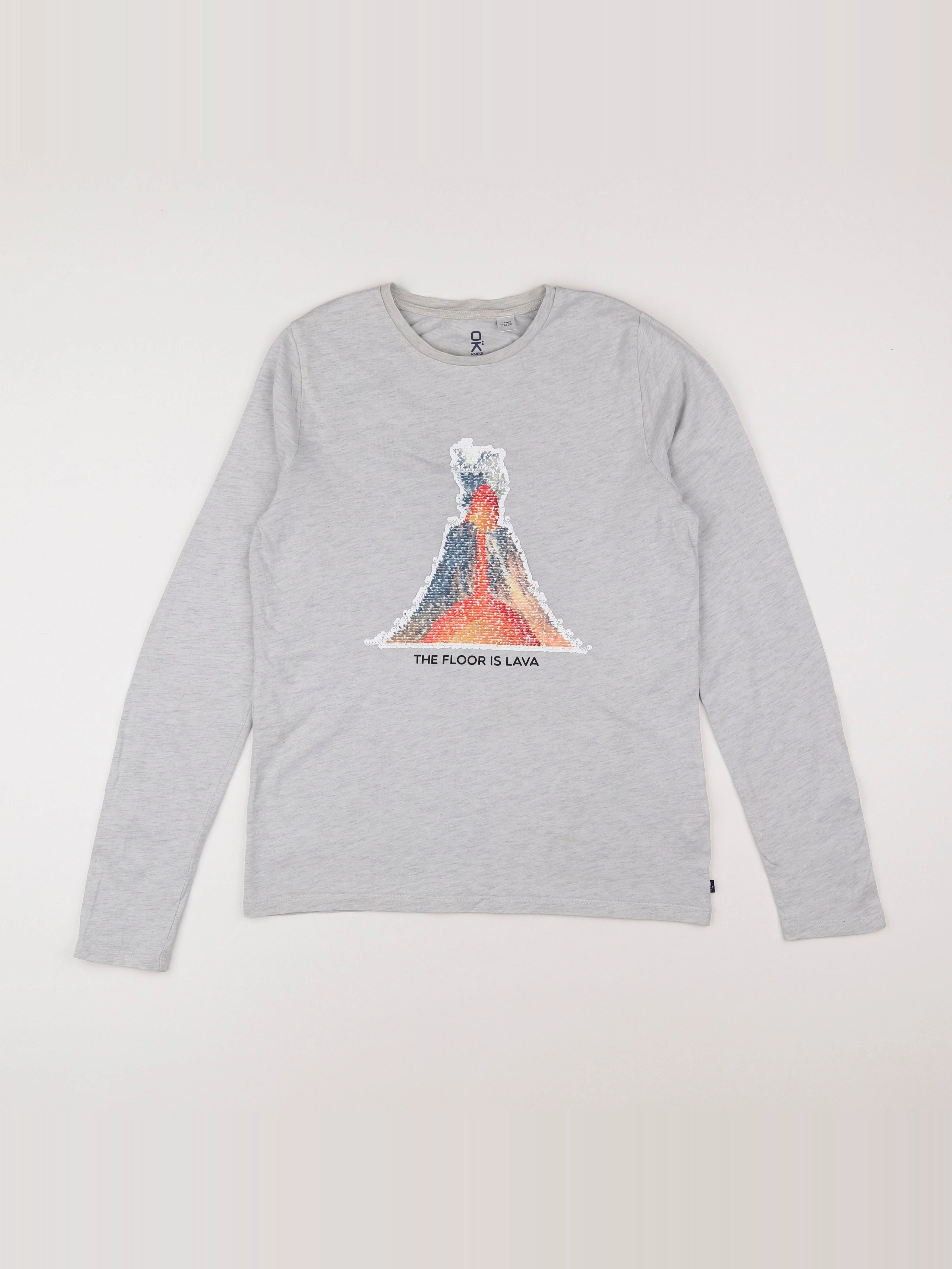 Okaidi - tee-shirt gris - 14 ans