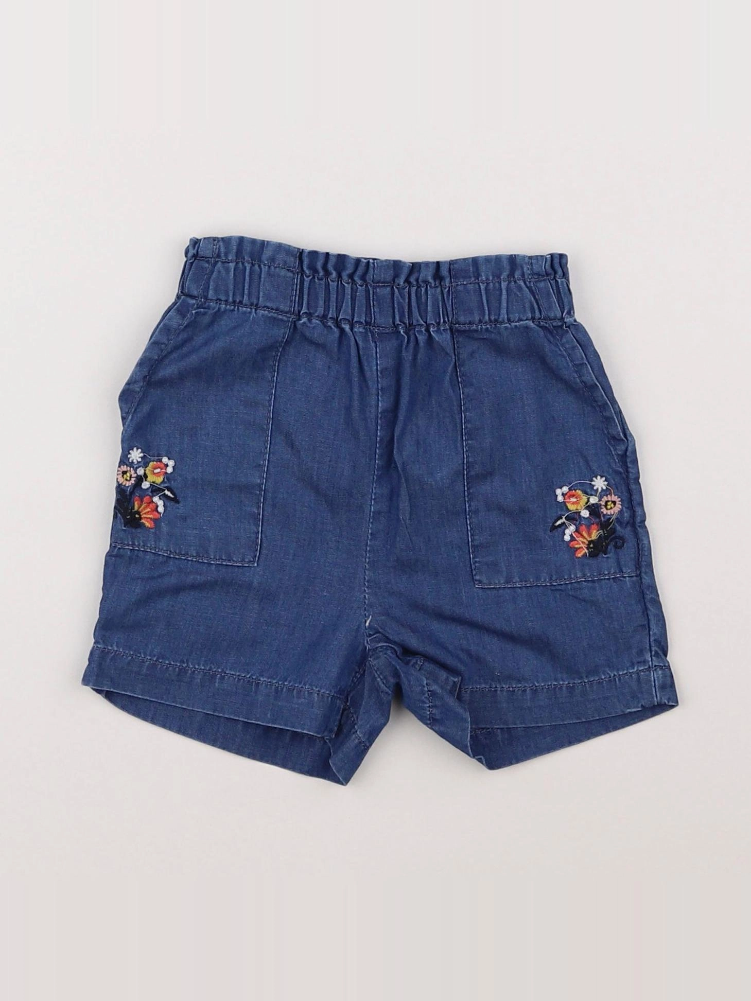 Little Cigogne - short bleu - 9 mois