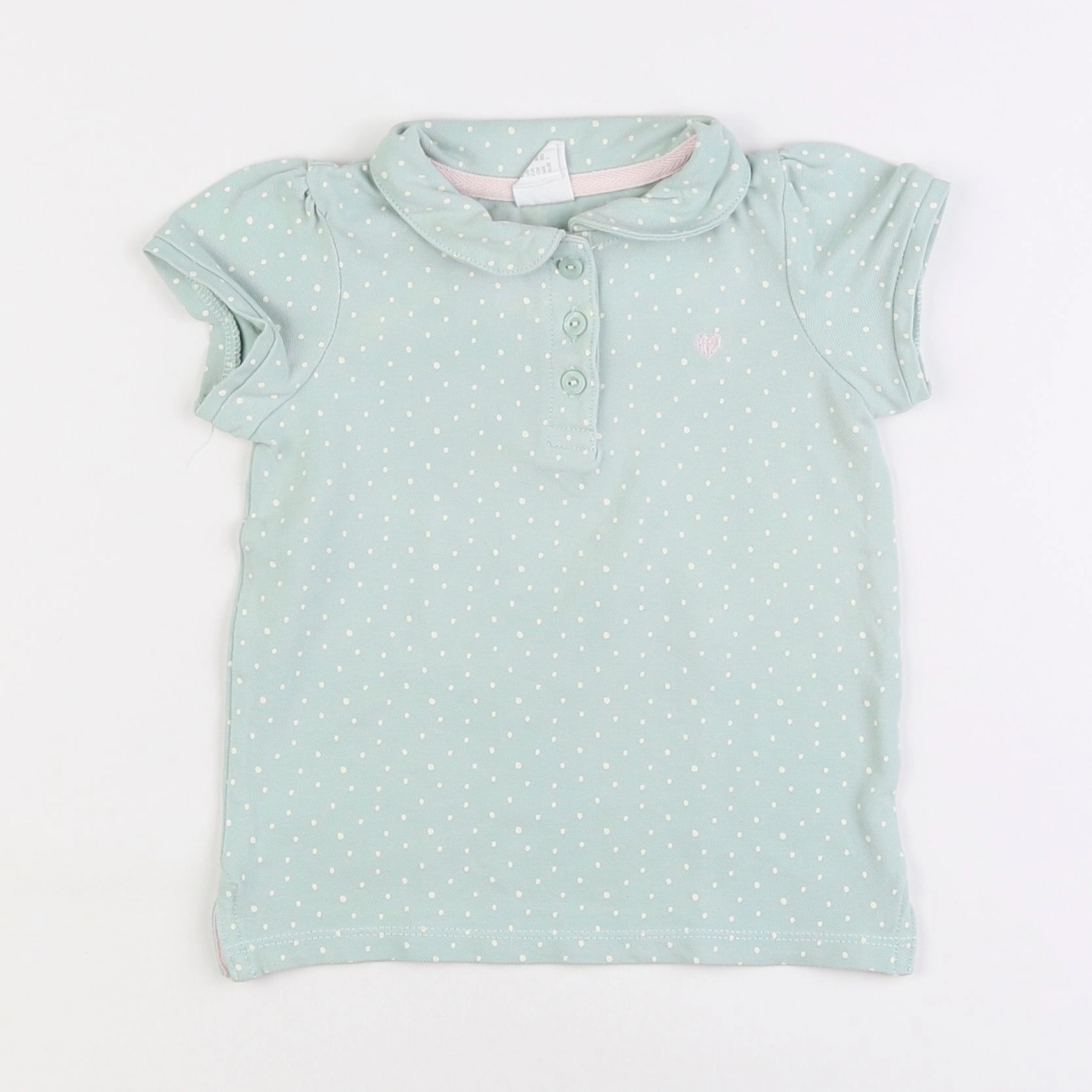 H&M - polo bleu - 9 mois