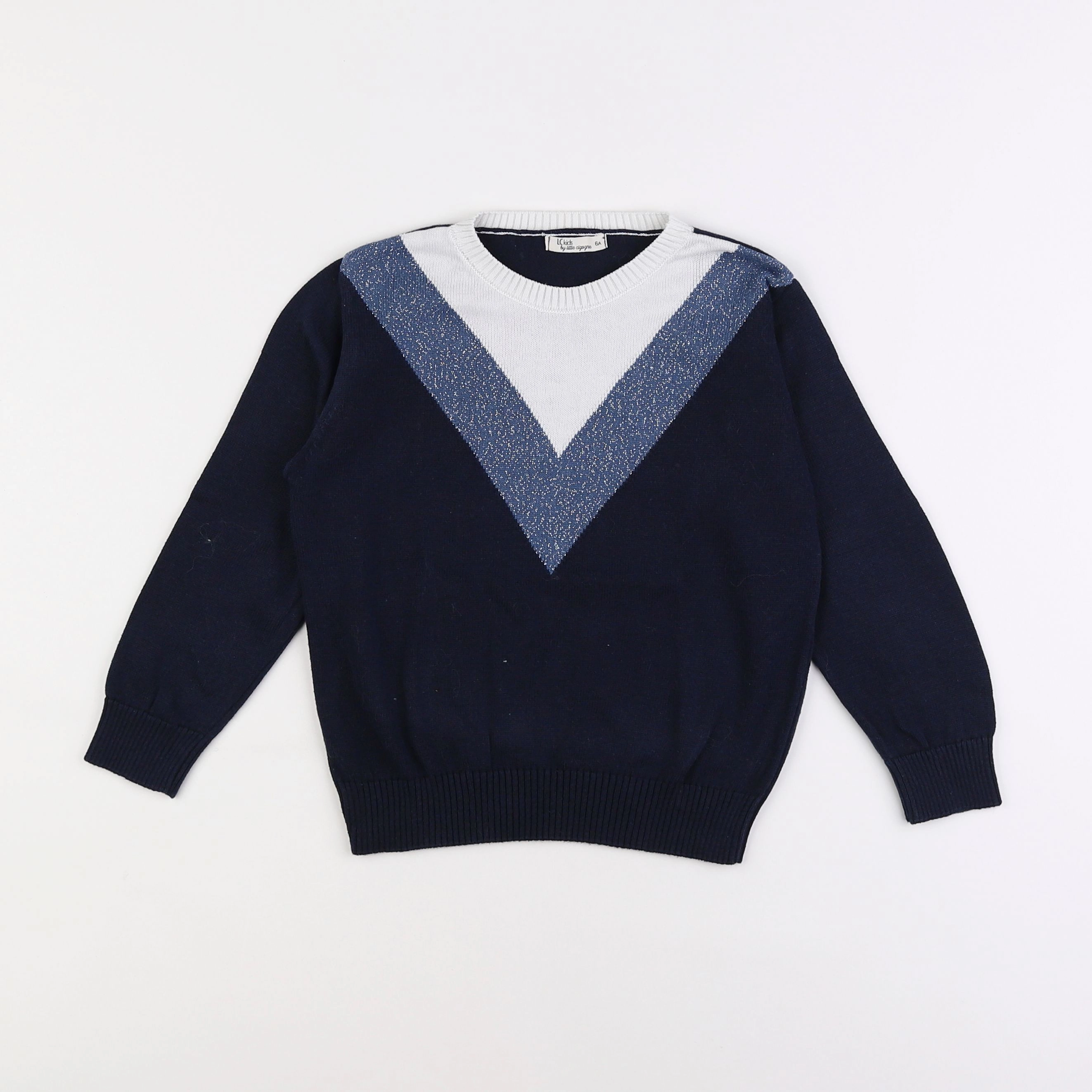 Little Cigogne - pull bleu - 6 ans