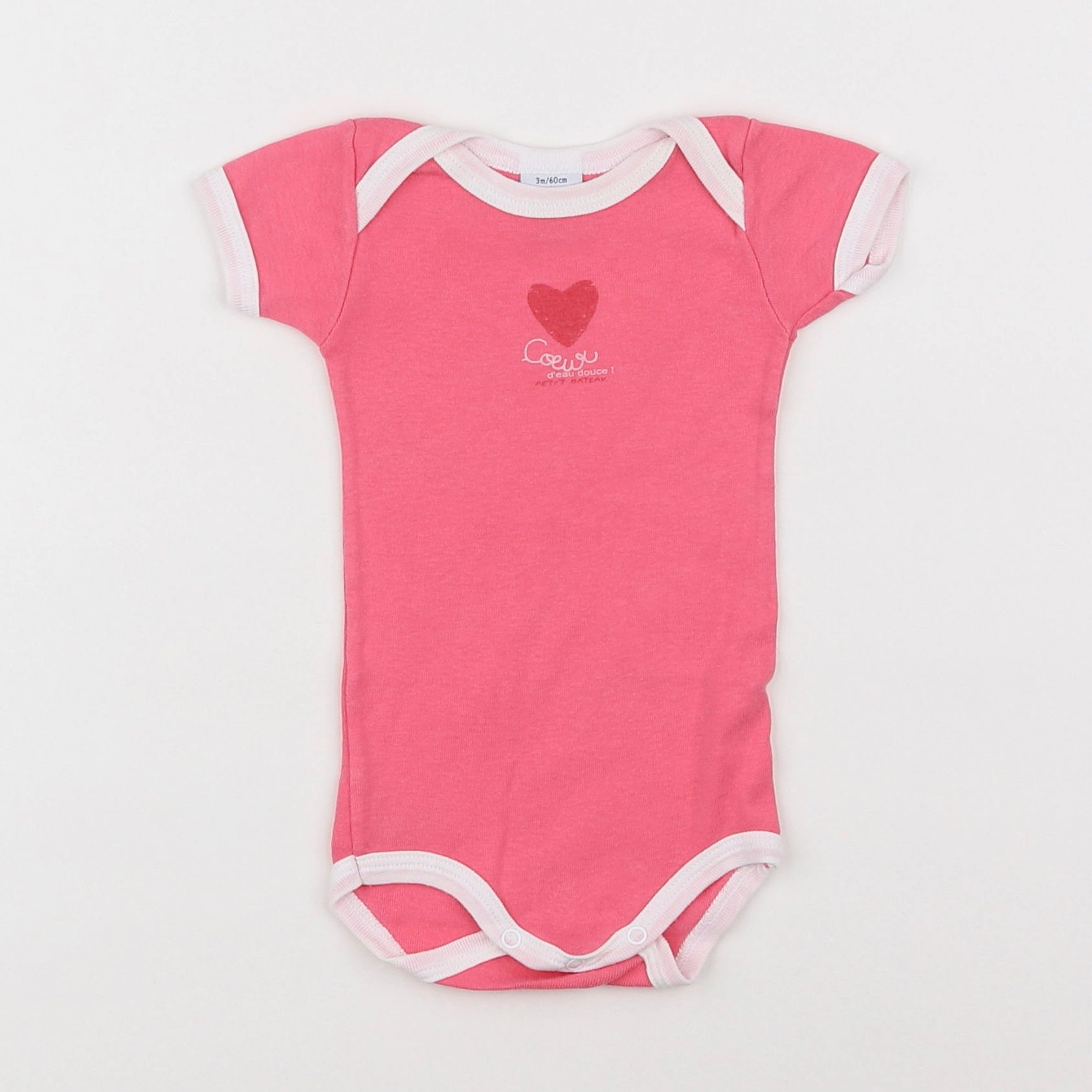 Petit Bateau - body rose - 3 mois