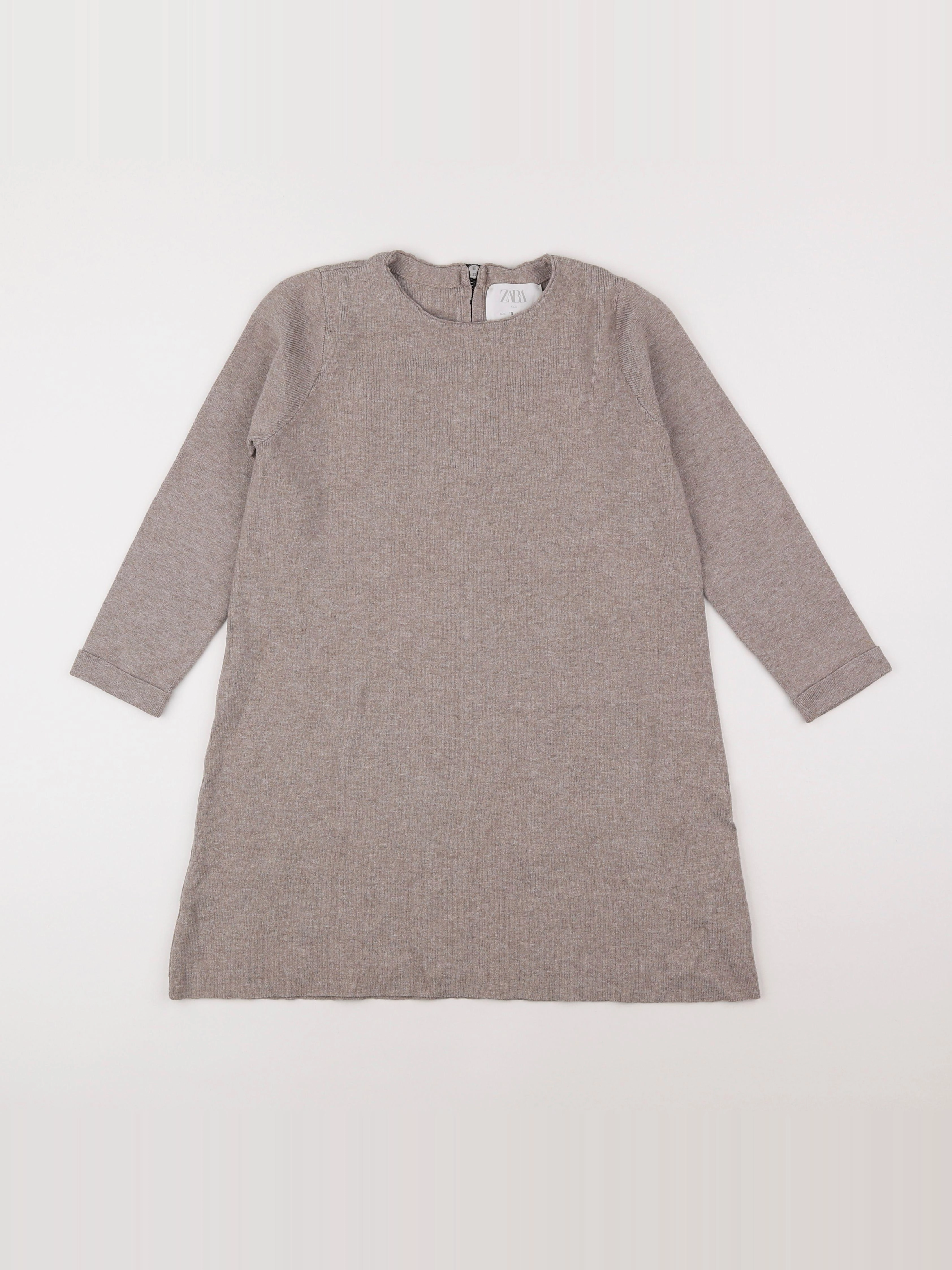 Zara - robe marron, beige - 10 ans
