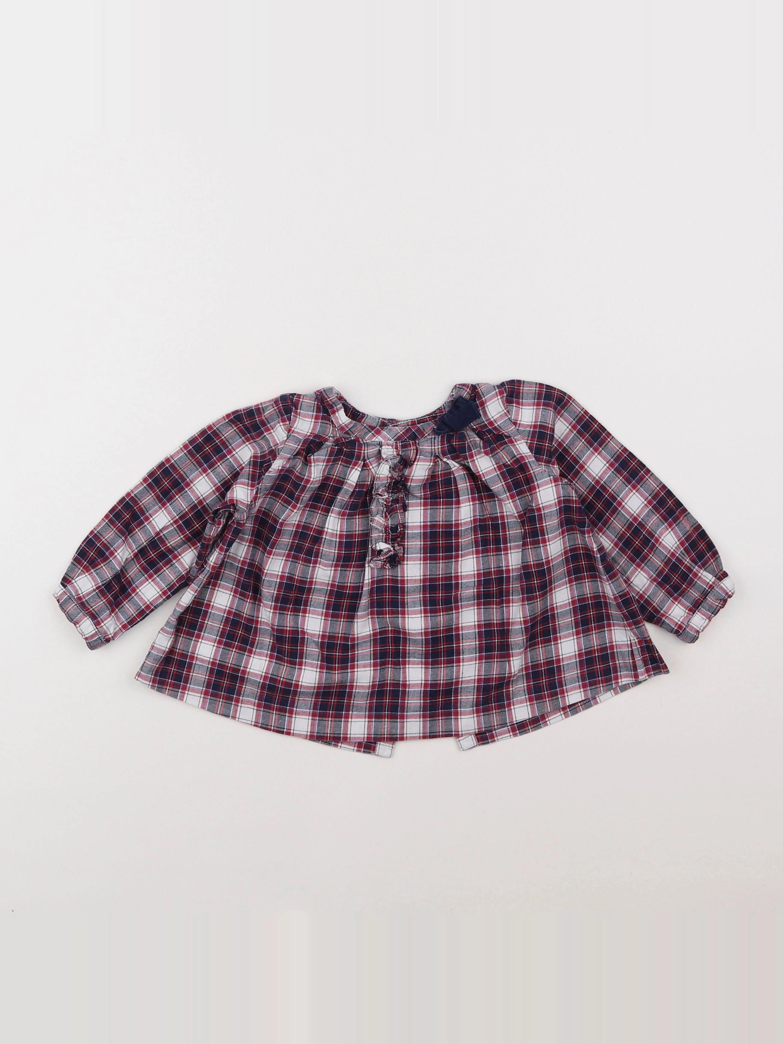 Jacadi - blouse blanc, rouge - 12 mois