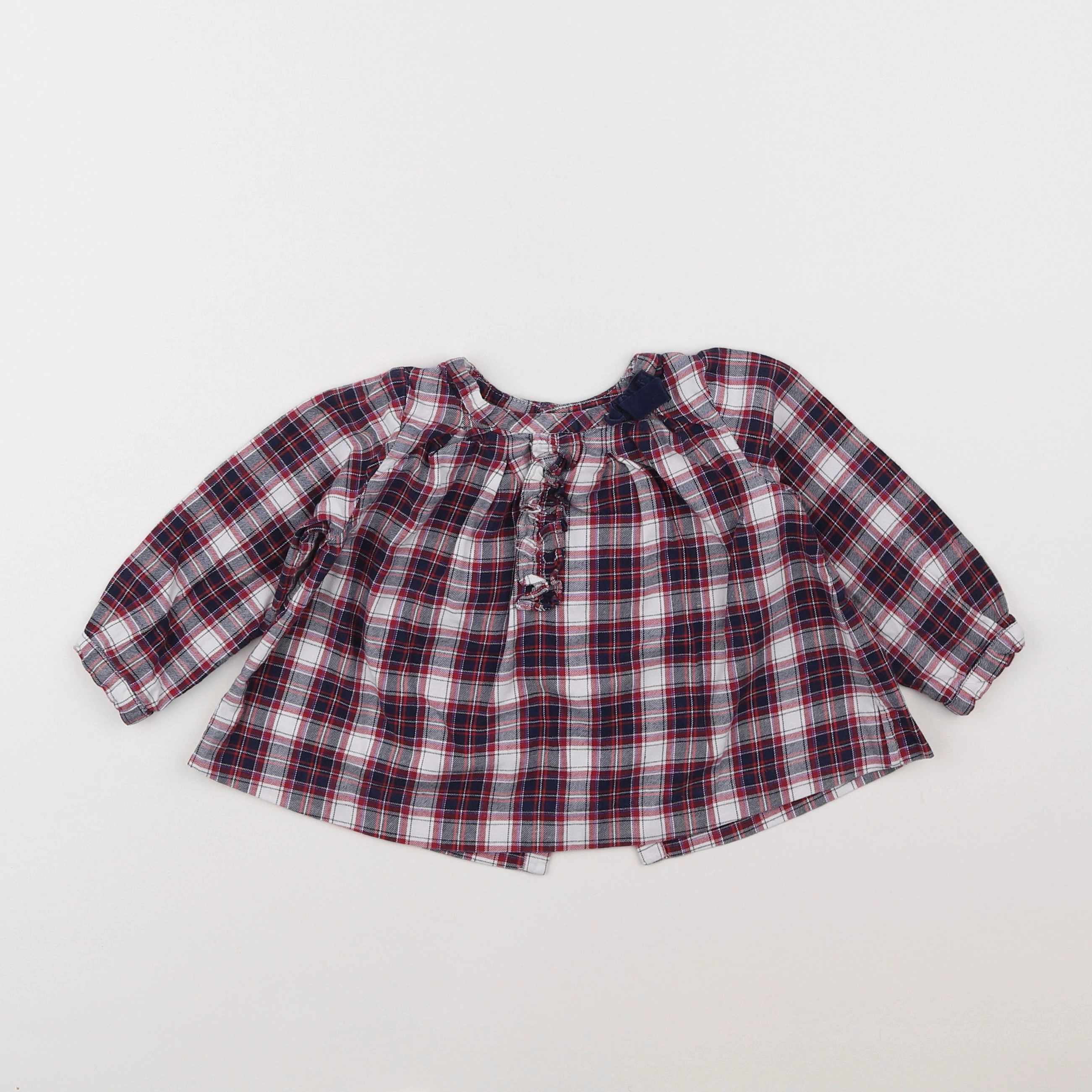 Jacadi - blouse blanc, rouge - 12 mois