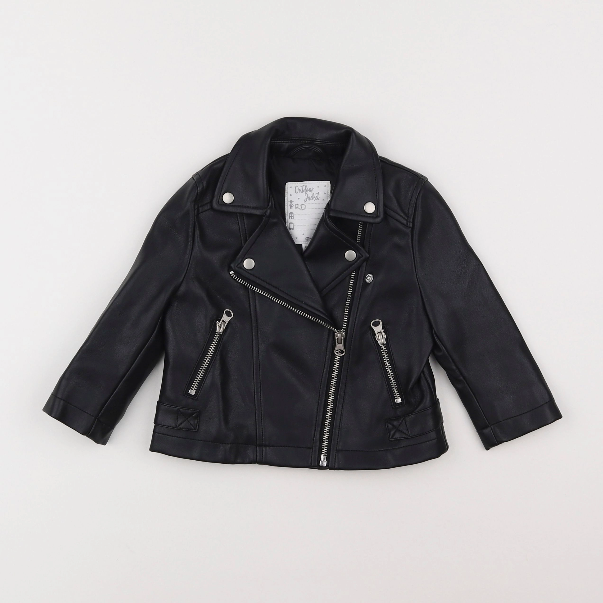 Vertbaudet - veste simili cuir noir - 2 ans